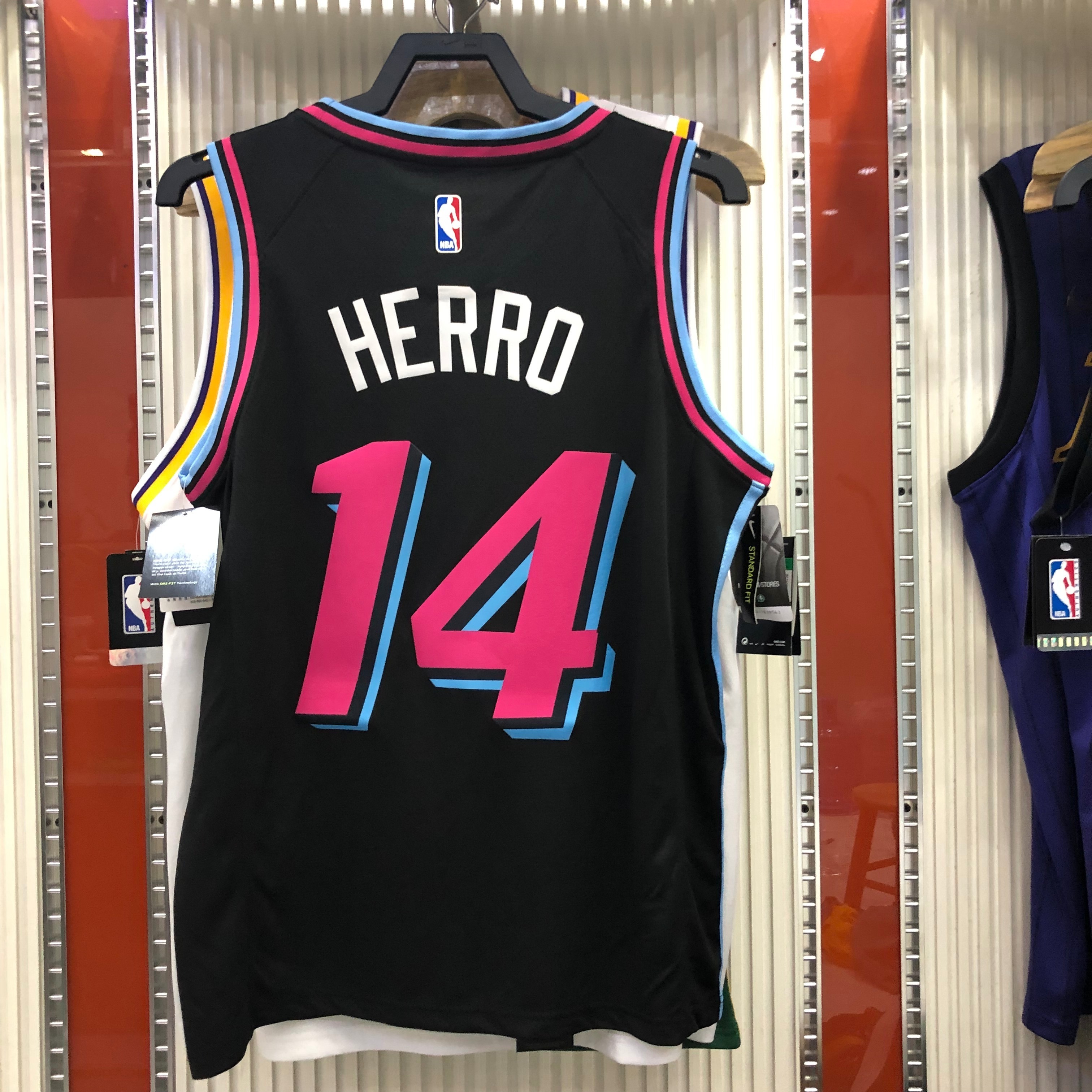NBA Men Miami Heat Black City #14 HERRO Jersey High Quality Name and Number Print - leoleo123123