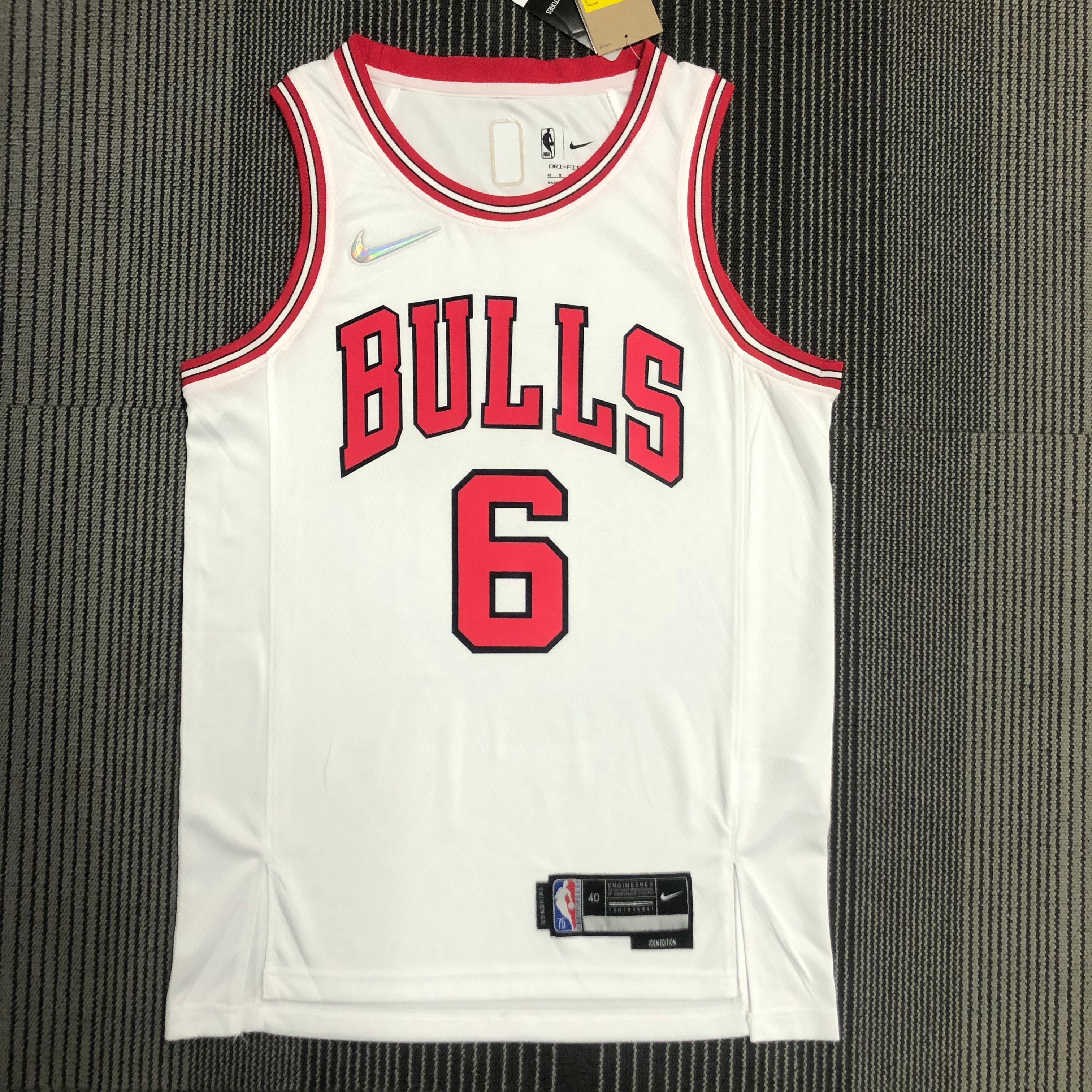 NBA Men 75th Anniversary Chicago Bulls White #6 CARUSO Jersey High Quality Name and Number Print - leoleo123123