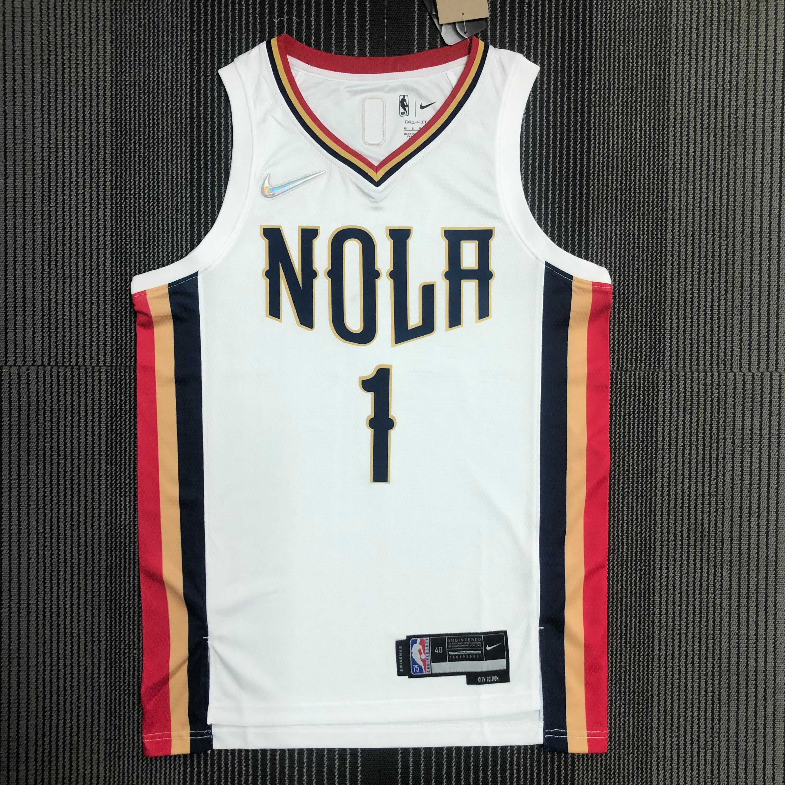 NBA Men Season 2022 New Orleans Pelicans White City #1 WILLIAMSON Jersey High Quality Name and Number Print - leoleo123123