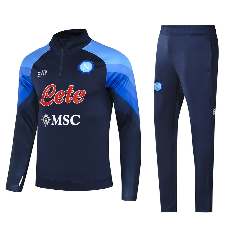 22/23 Napoli Blue with Zipper Sweater Tracksuit Thai Quality - leoleo123123