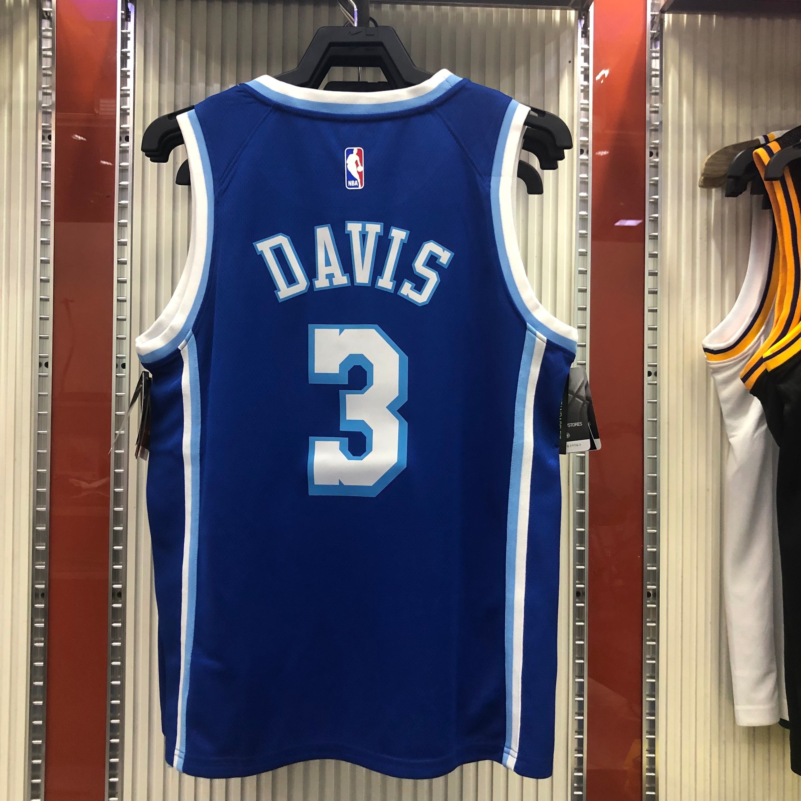 NBA Men Los Angeles Lakers Retro in Latin #3 DAVIS Blue Round Neck Jersey High Quality Name and Number Print - leoleo123123