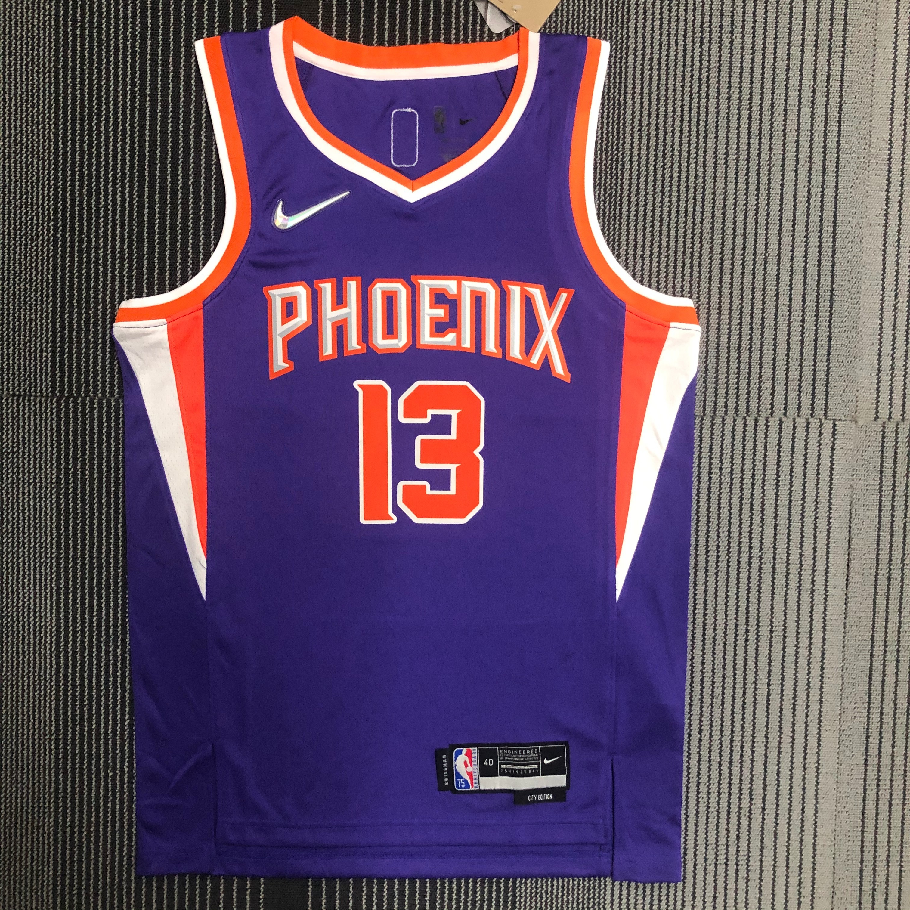 NBA Men 75 Anniversary Phoenix Suns Purple #13 NASH Jersey High Quality Name and Number Print - leoleo123123