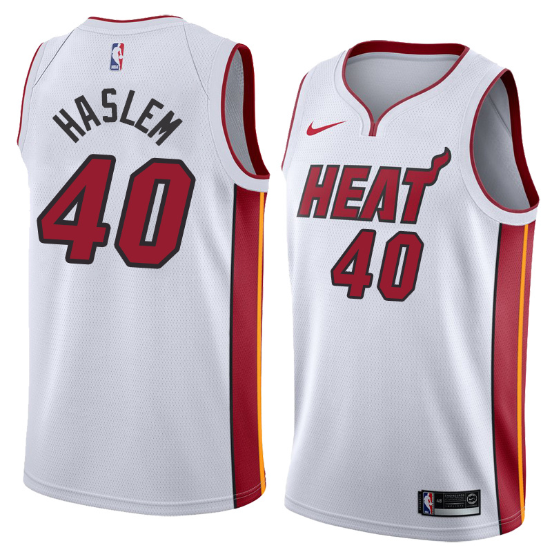 NBA Men Miami Heat White #40 HASLEM Jersey High Quality Name and Number Print - leoleo123123
