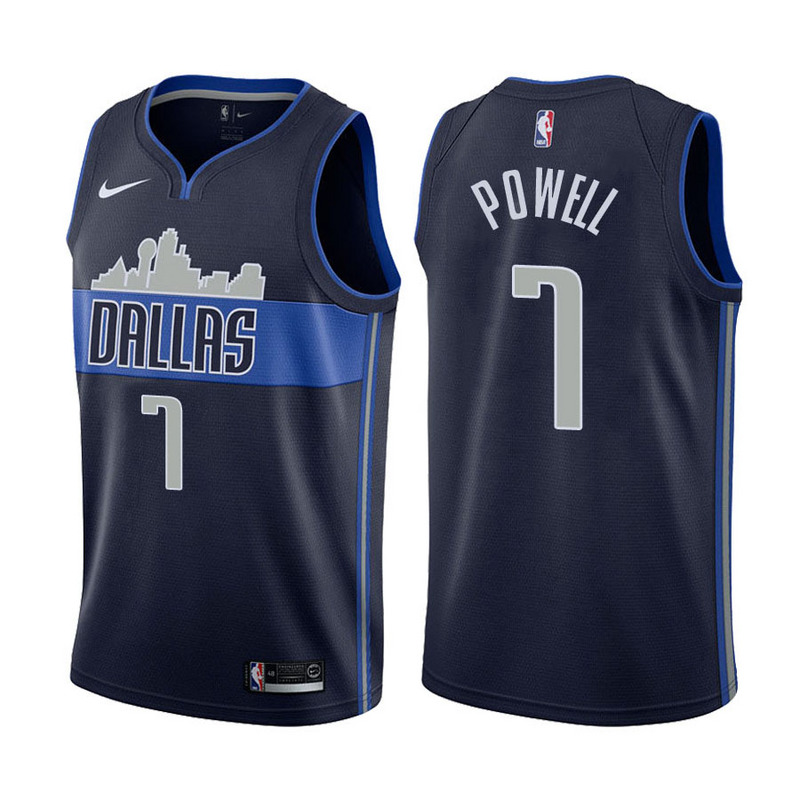 NBA Men Dallas Mavericks Dark Blue with Snow Mountain #7 POWELL Jersey High Quality Name and Number Print - leoleo123123