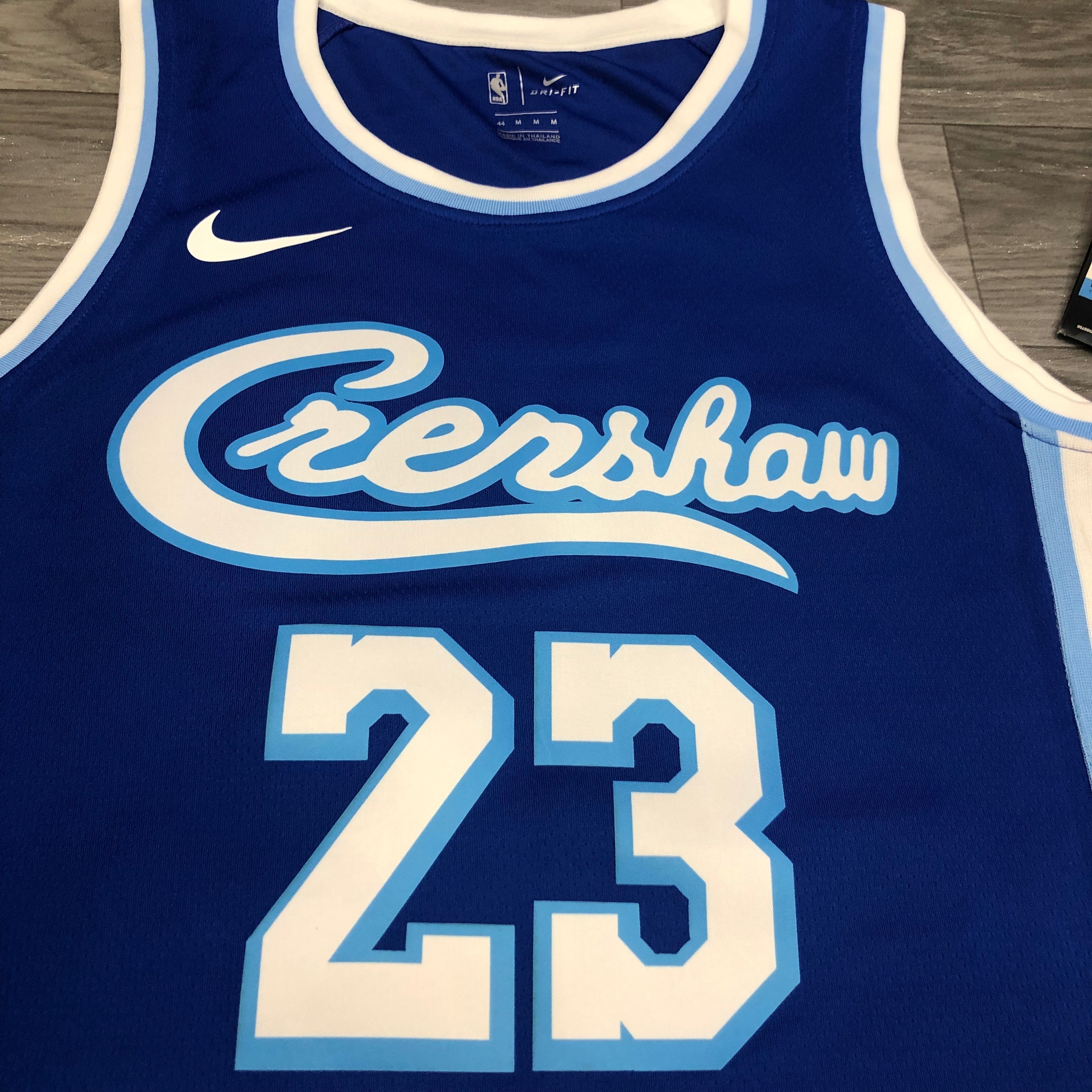 NBA Men Los Angeles Lakers Retro in Latin with Crenshaw #23 JAMES Blue Round Neck Jersey High Quality Name and Number Print - leoleo123123
