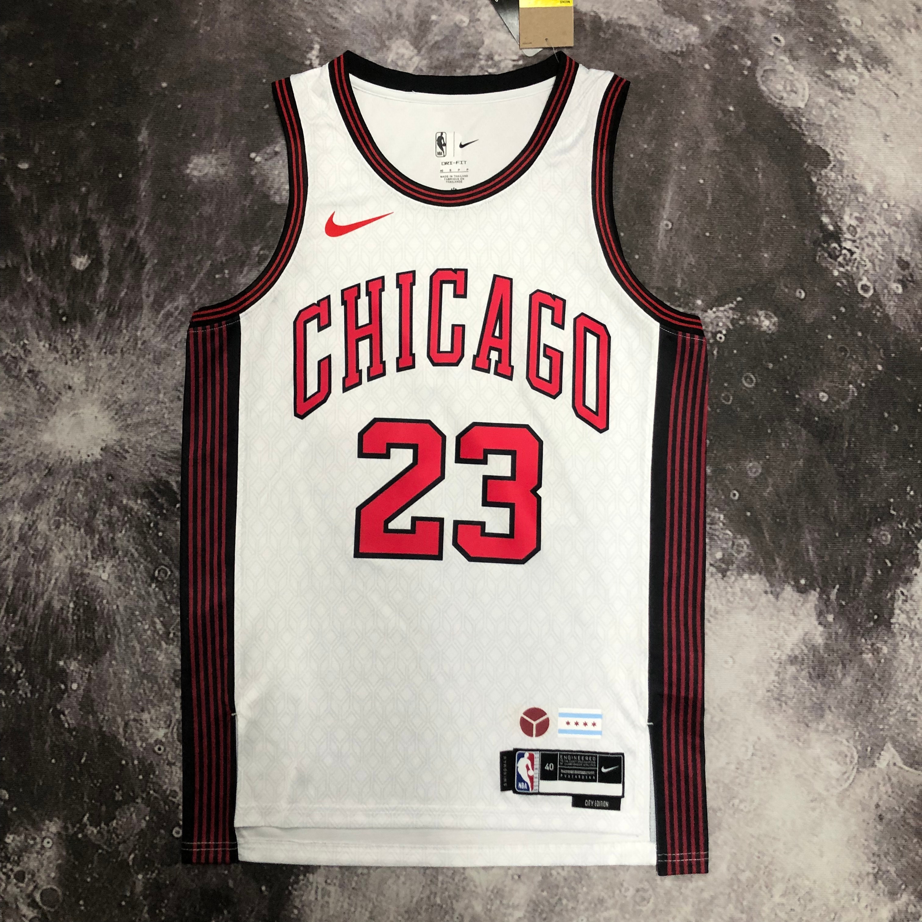 NBA Men 2023 Chicago Bulls City Version White #23 JORDAN Jersey High Quality Name and Number Print - leoleo123123