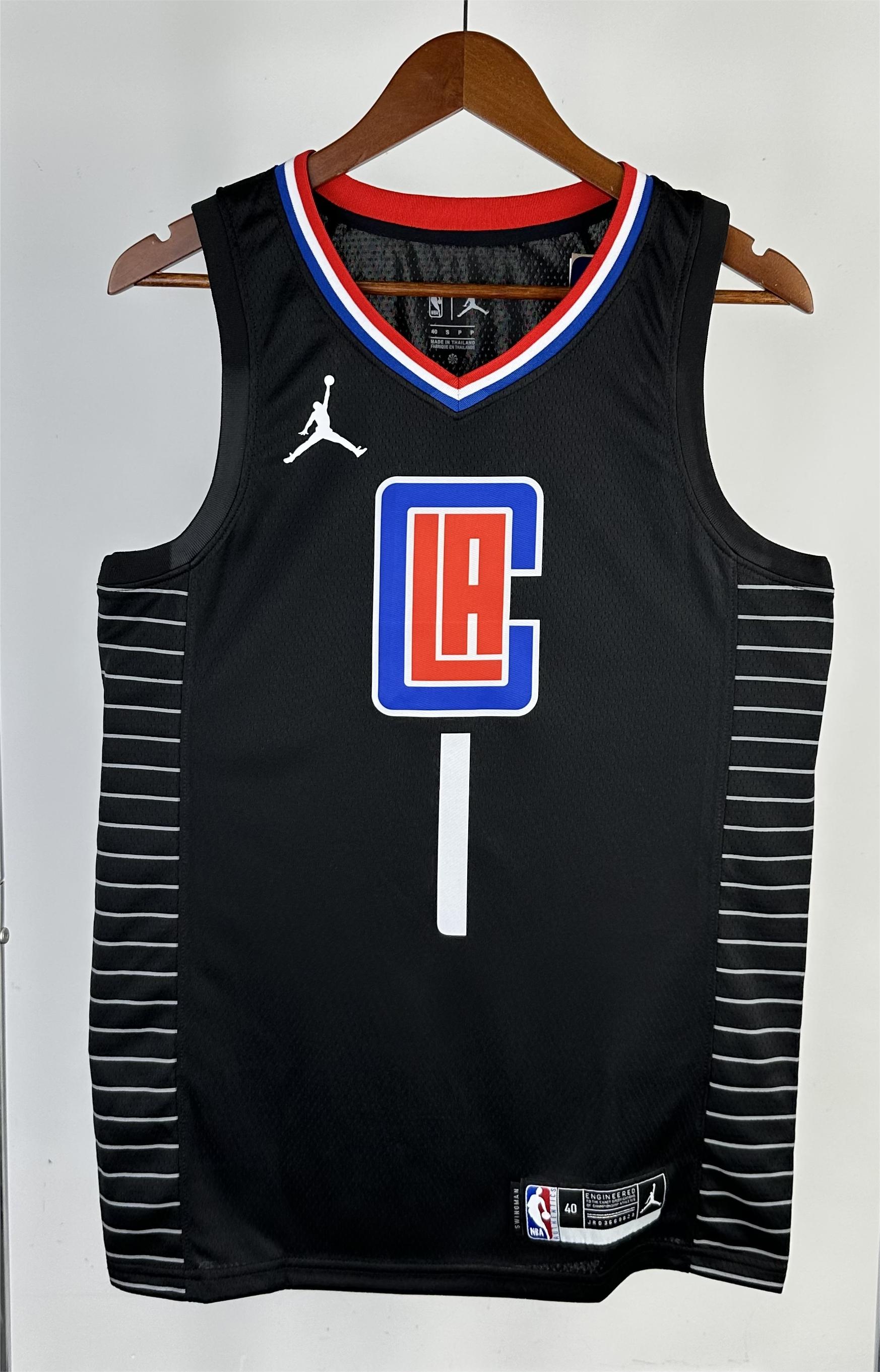 NBA Men Season 2021 Los Angeles Clippers Black City #1 HARDEN Jersey with Jordan Logo High Quality Name and Number Print - leoleo123123