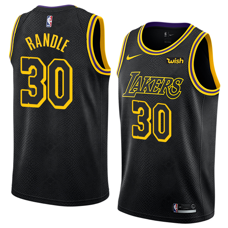 NBA Men Los Angeles Lakers Black #30 RANDLE Round Neck Jersey High Quality Name and Number Print - leoleo123123