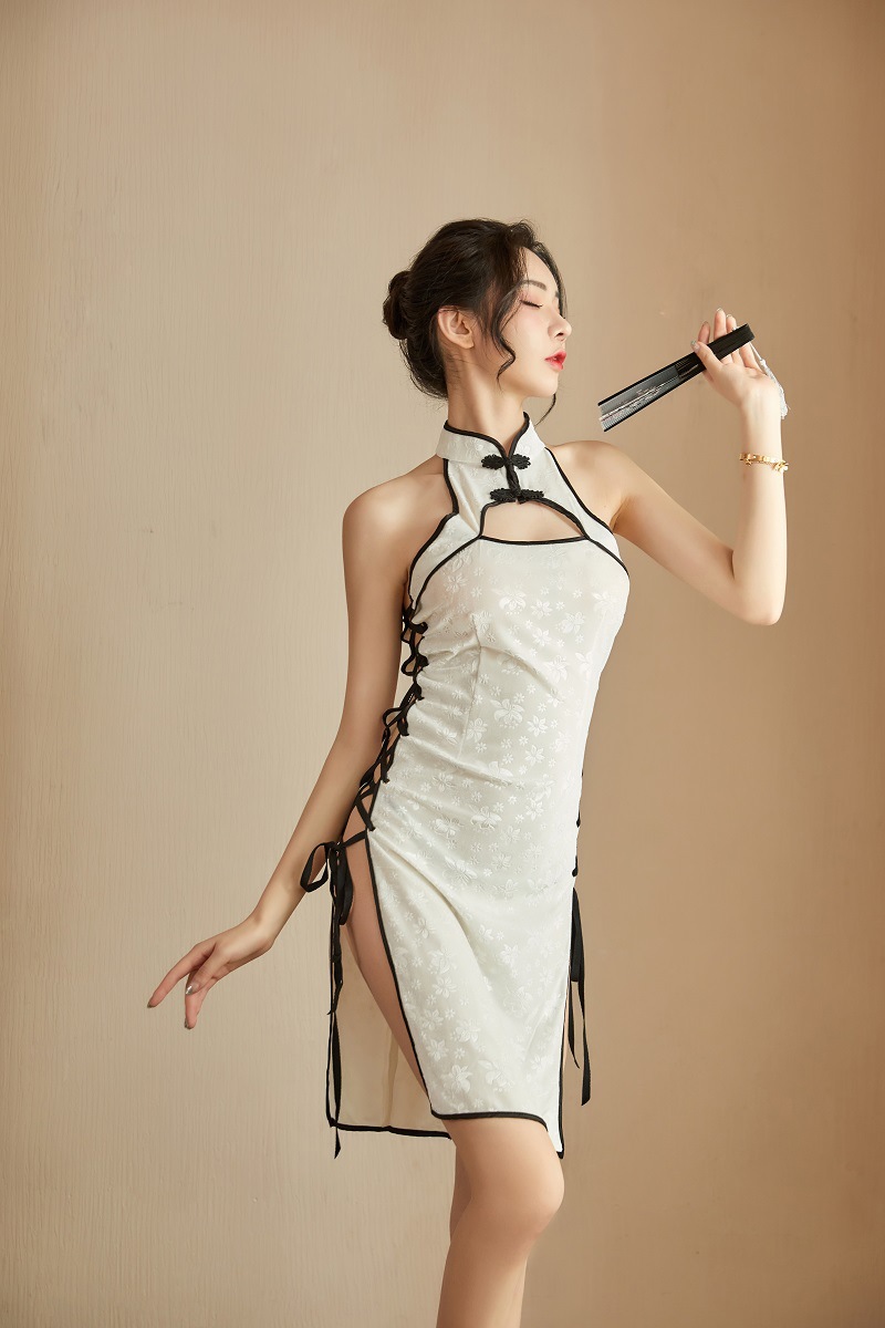 夜听香新款情趣内衣性感绑带诱惑民国风开叉镂空复古旗袍制服560 - leoleo123123