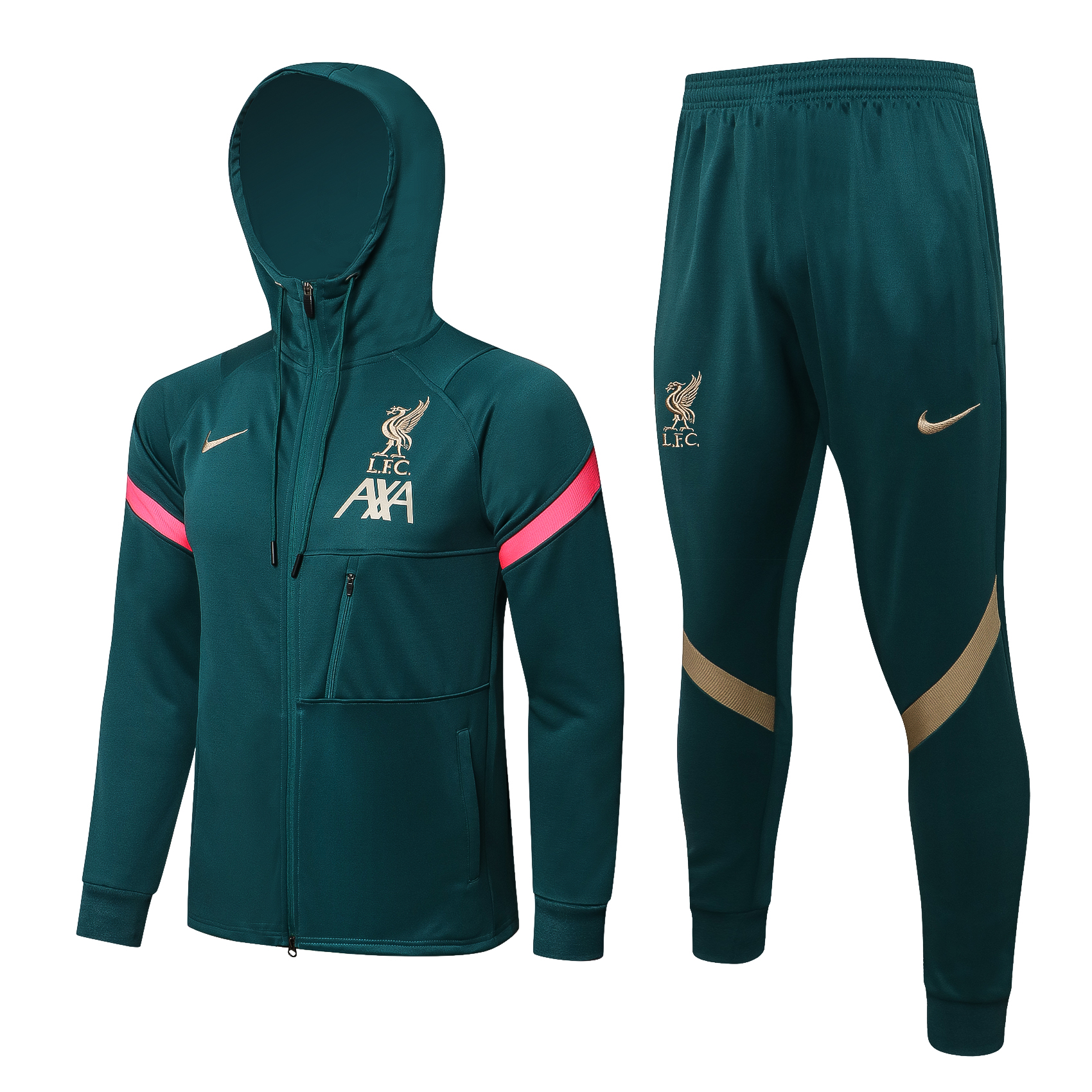 21/22 Liverpool Green Jacket Tracksuit with Cap Thai Quality - leoleo123123