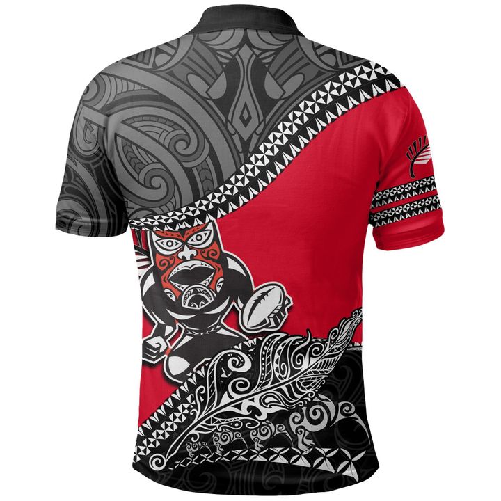 Rugby 2021-2021 All Blacks Maori Red and Black Rugby Polo High Quality - leoleo123123