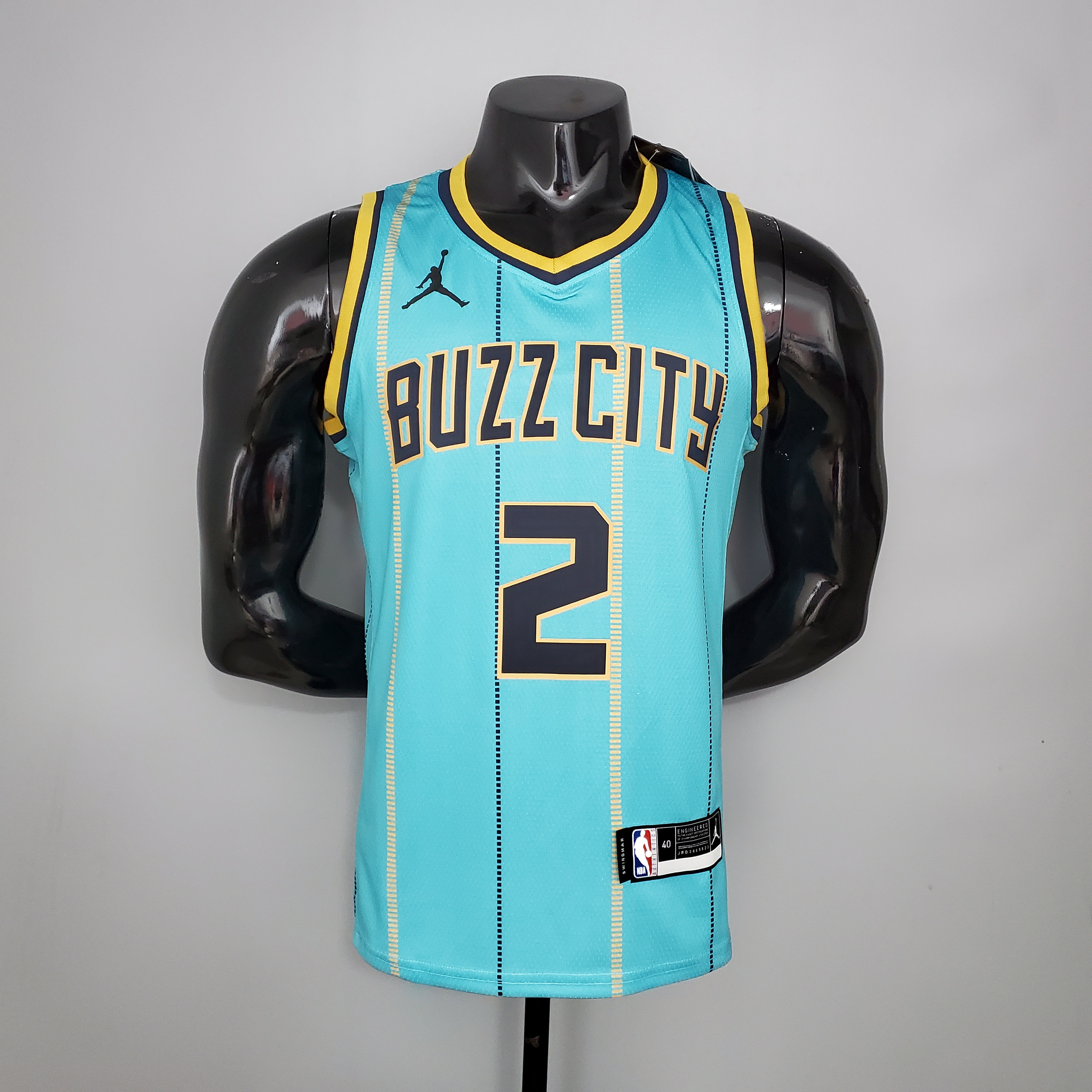 NBA Men Season 2021 Charlotte Hornets #2 BALL Green City Jersey High Quality Name and Number Print - leoleo123123