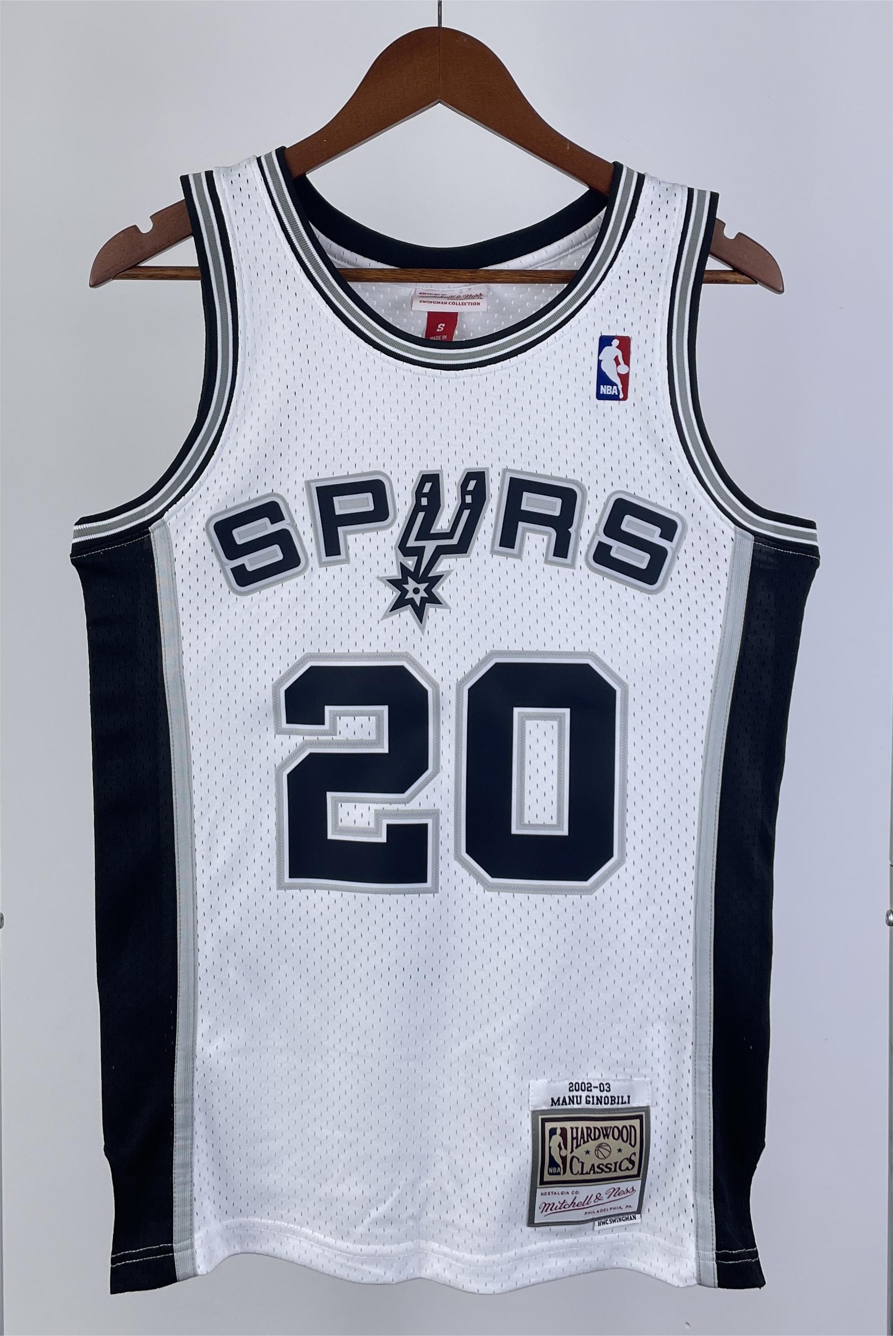 NBA Men 02-03 San Antonio Spurs White #20 GINOBILI Classics Swingman Jersey - leoleo123123