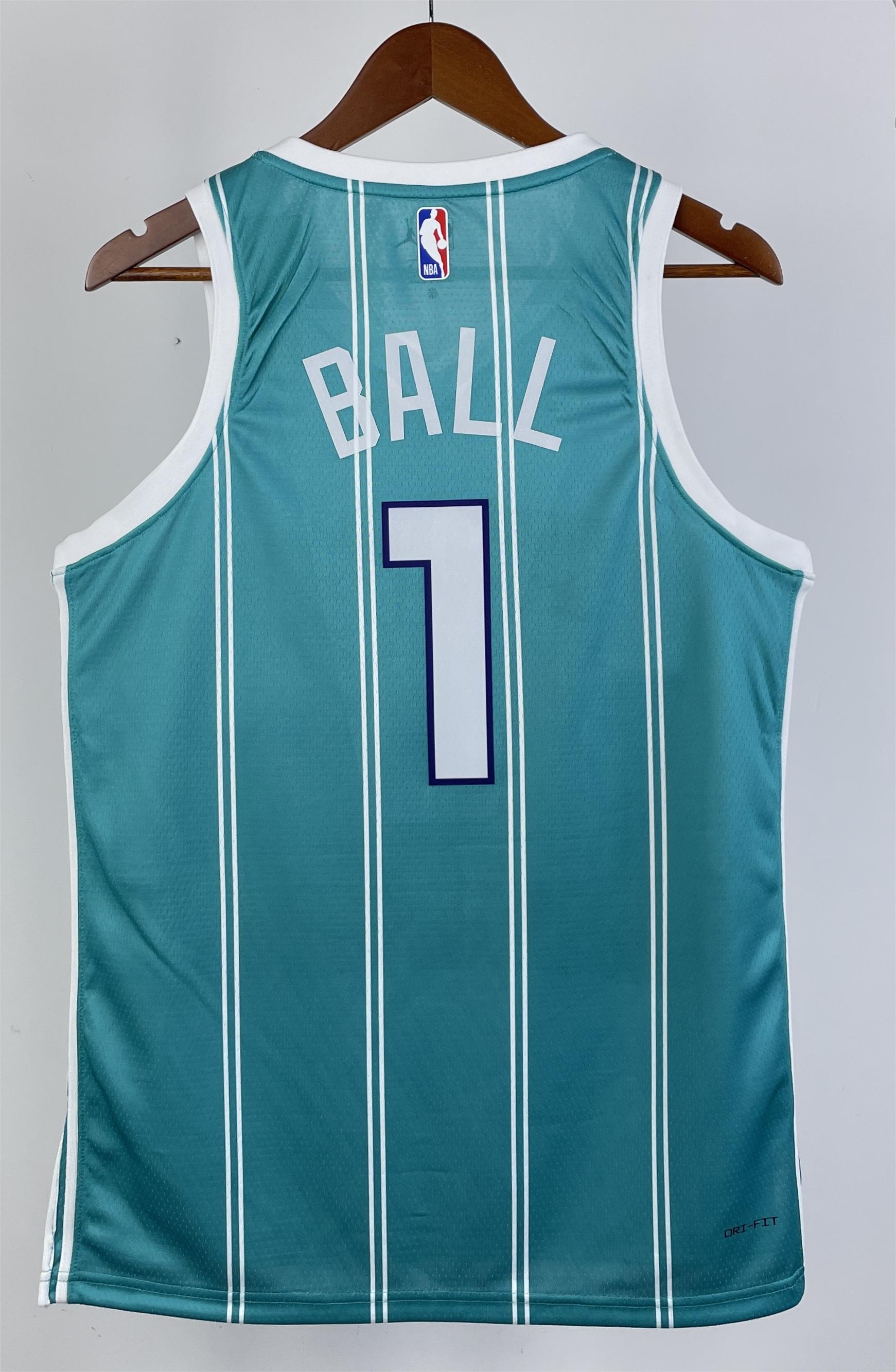 NBA Men 2023 Charlotte Hornets Green #1 BALL Jersey High Quality Name and Number Print - leoleo123123