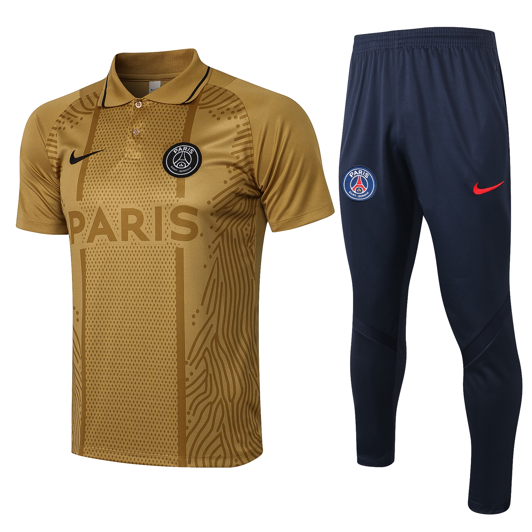 21-22 PSG Gold Polo Training Tracksuit Thai Quality - leoleo123123