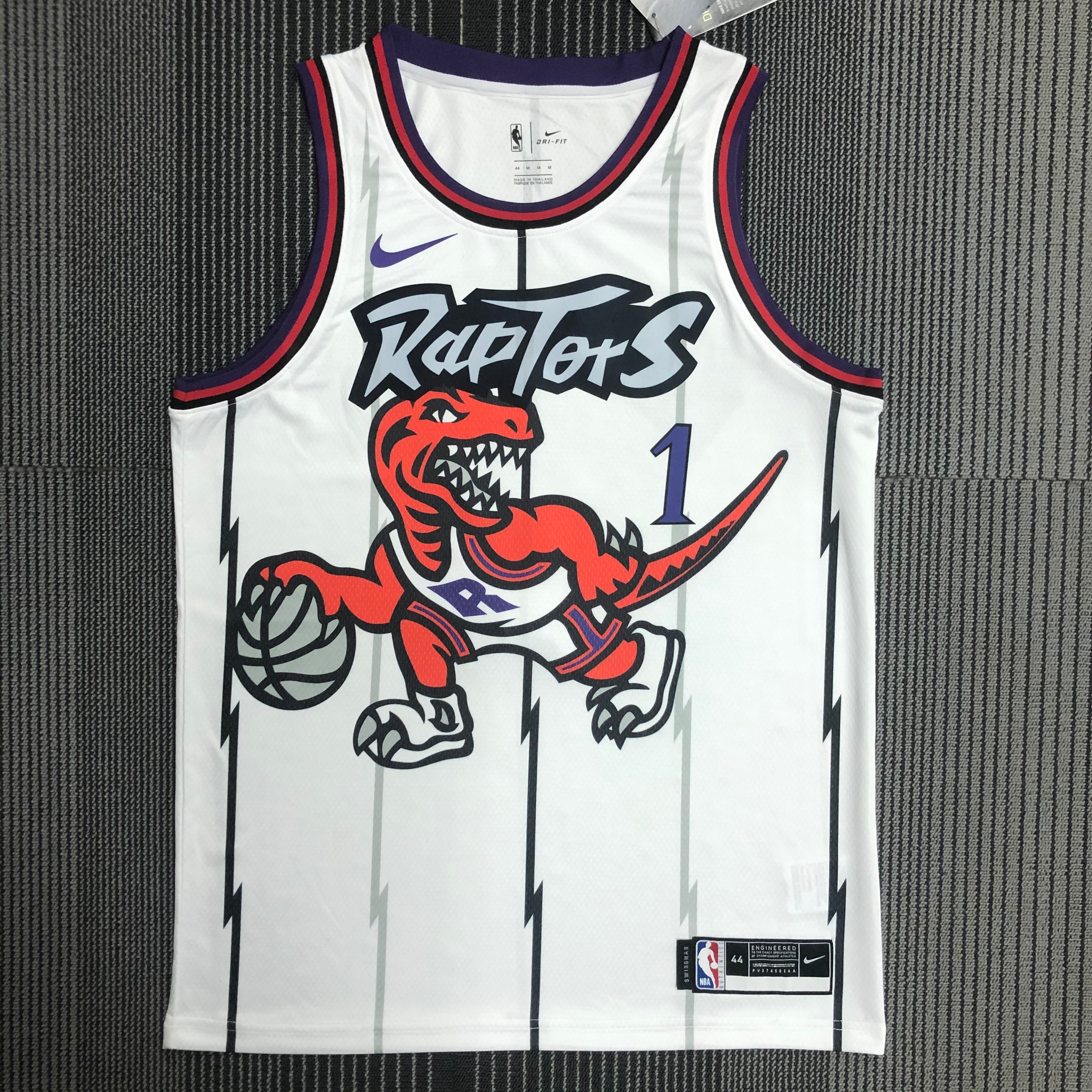 NBA Men Toronto Raptors Retro White #1 McGRADY Jersey High Quality Name and Number Print - leoleo123123