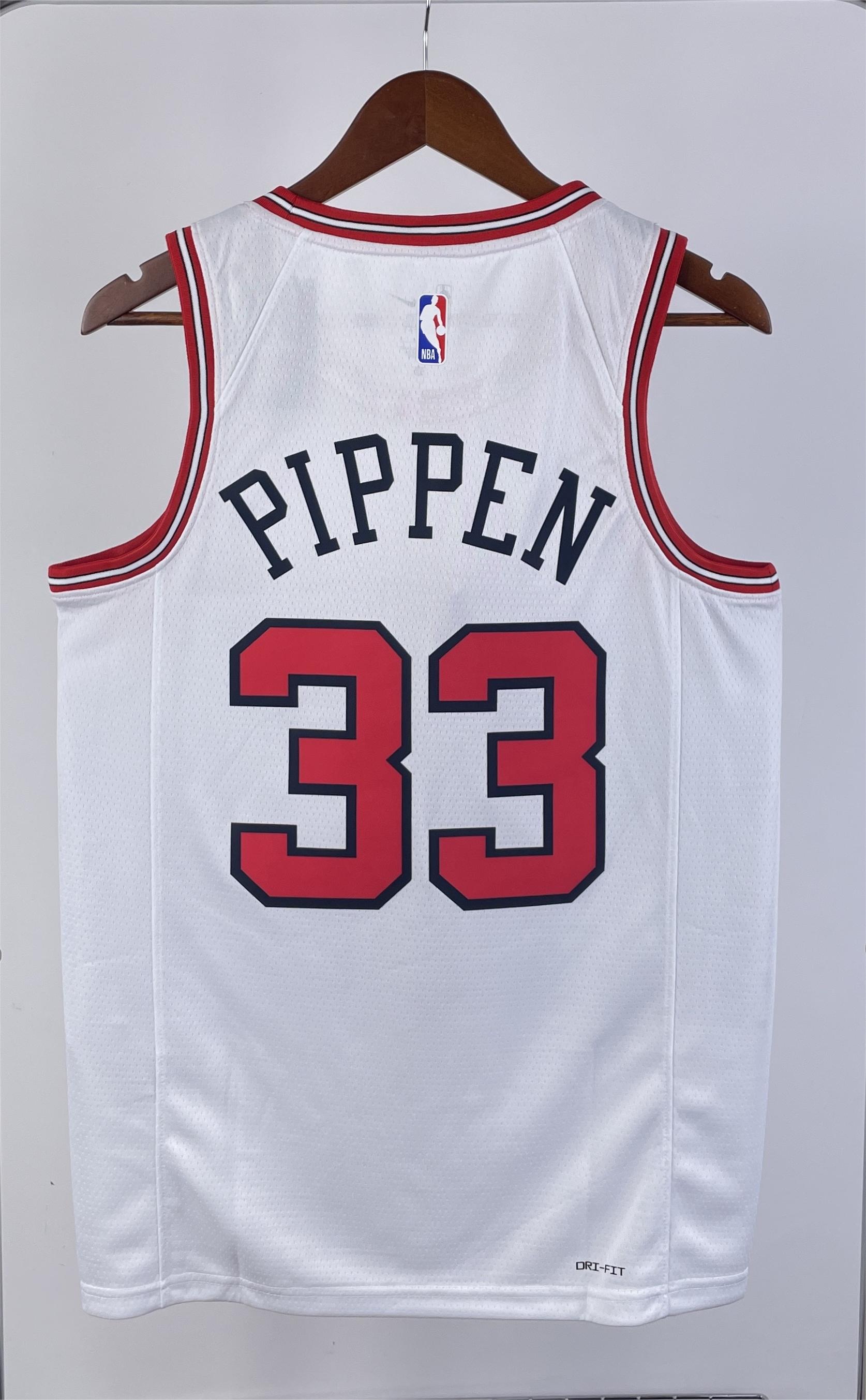 NBA Men 2023 Chicago Bulls White #33 PIPPEN Jersey High Quality Name and Number Print - leoleo123123