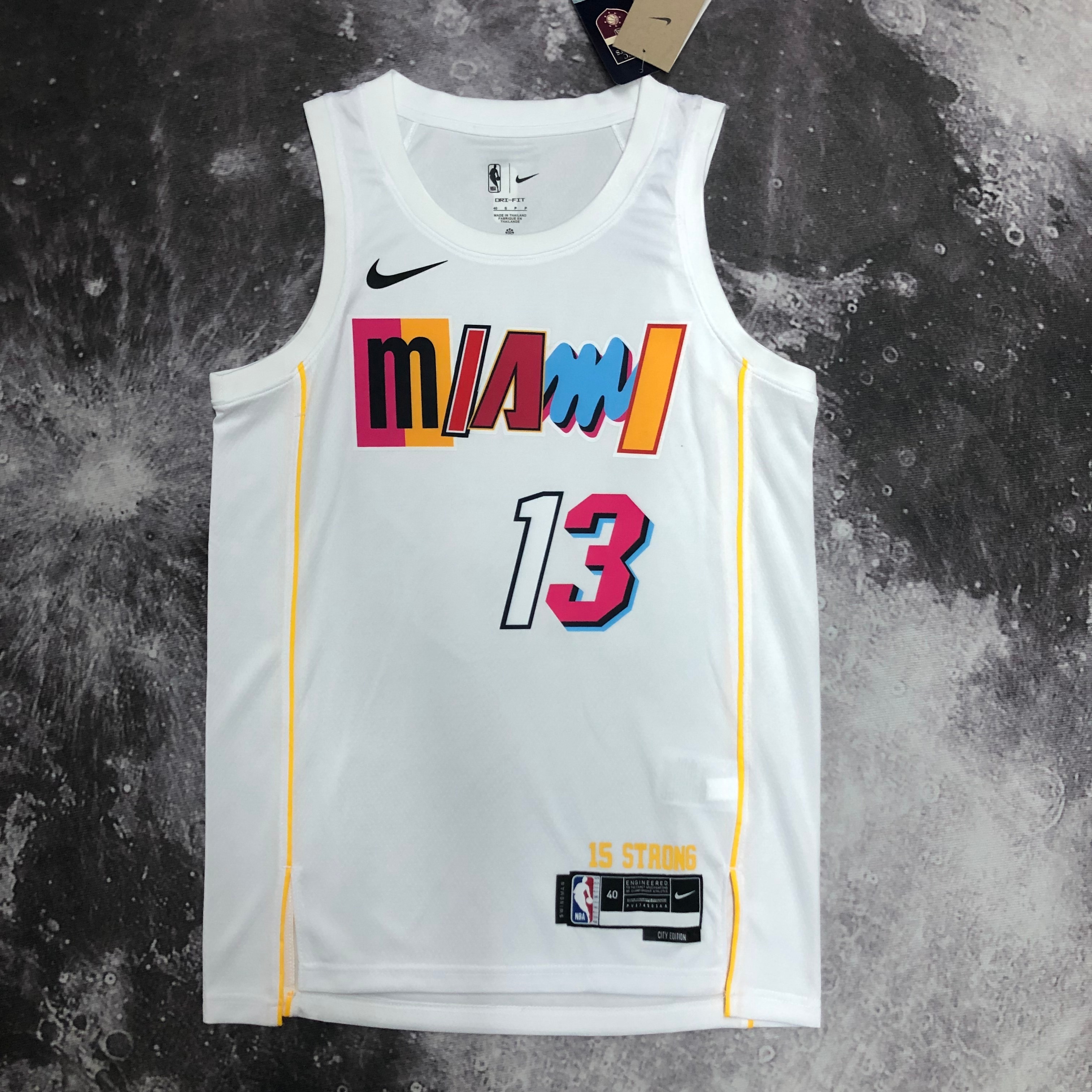 NBA Men Season 2023 Miami Heat White #13 ADERAYO Jersey High Quality Name and Number Print - leoleo123123