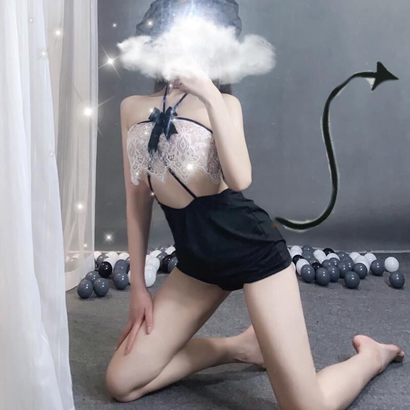 夜听香情趣内衣性感制服诱惑透视网纱学生紧身连体睡裙猫女郎套装 - leoleo123123