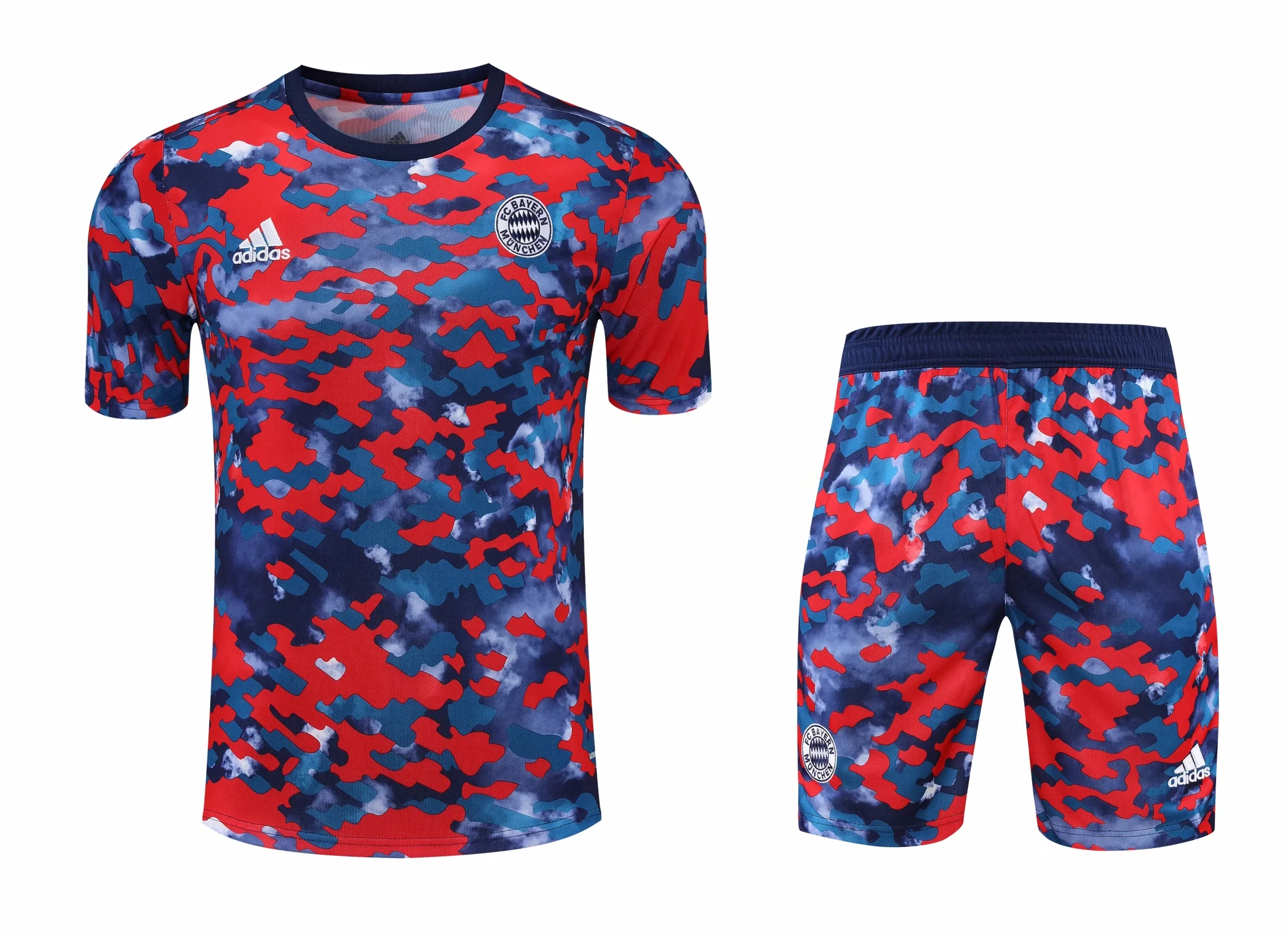21-22 Bayern Munich Camouflage Training Set--Short sleeve and Short Pant Training Tracksuit - leoleo123123