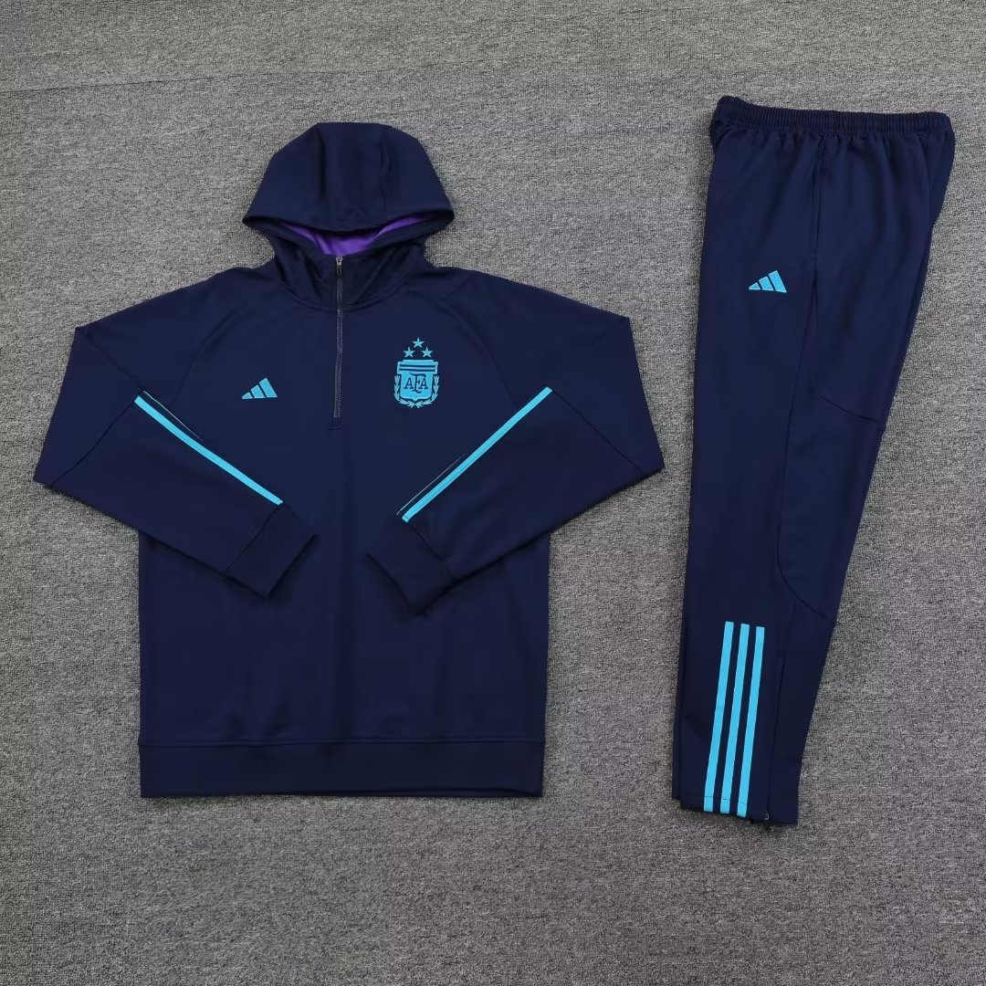 22/23 Argentina Dark Blue Sweater Tracksuit With 3 Stars Thai Quality - leoleo123123