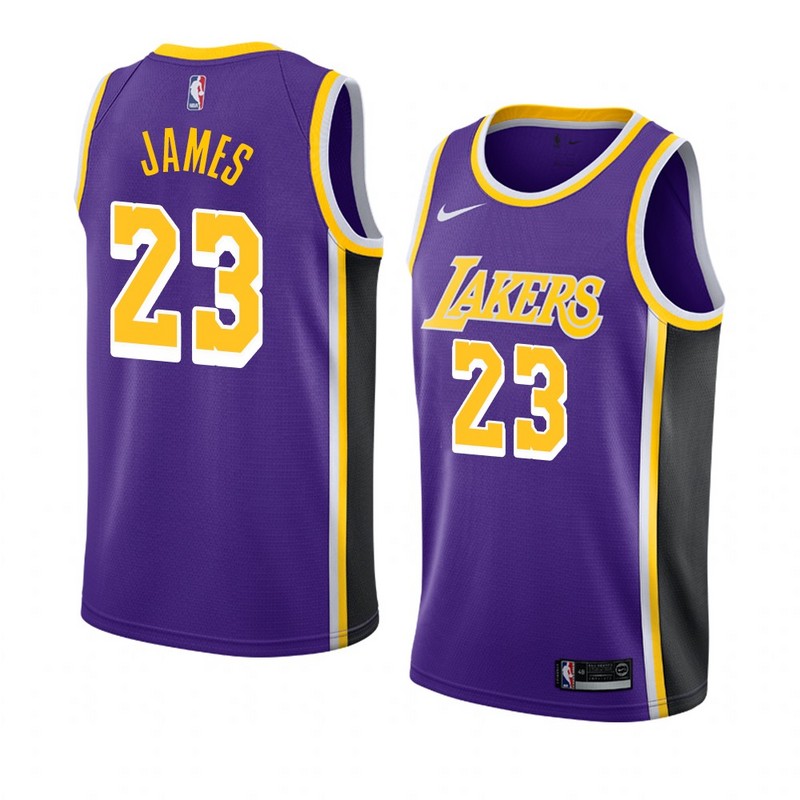 NBA Men Los Angeles Lakers Retro Purple #23 JAMES Round Neck Jersey High Quality Name and Number Print - leoleo123123