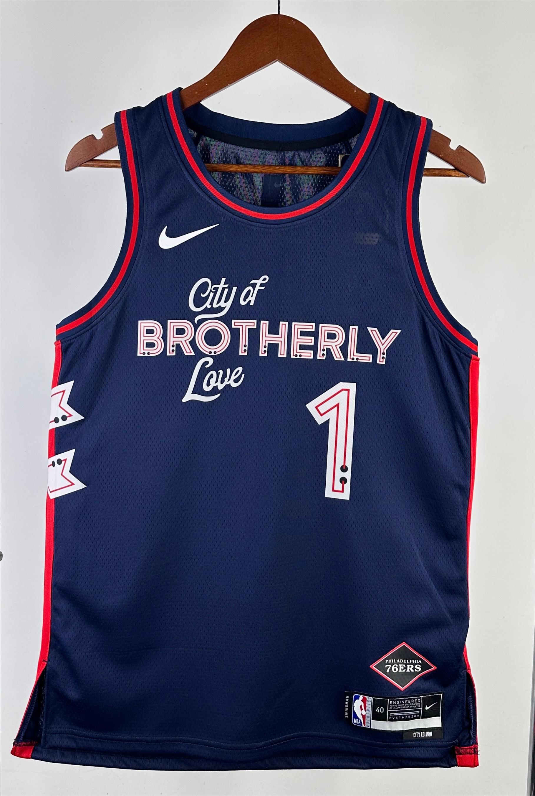 NBA Men 2024 Philadelphia 76ers Navy City Edition #1 HARDEN Swingman Jersey - leoleo123123