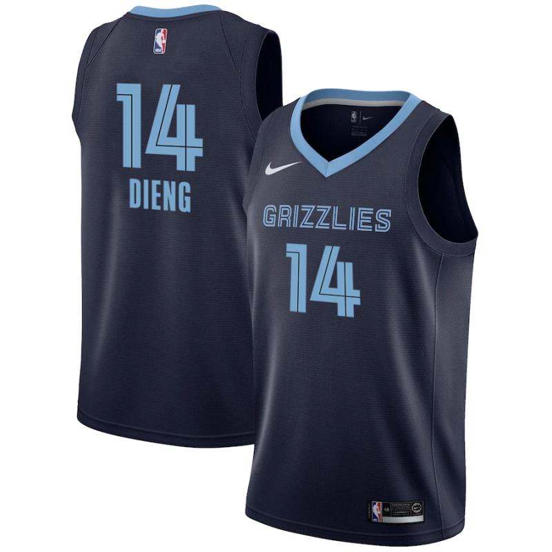 NBA Men Memphis Grizzlies Dark Blue #14 DIENG Jersey High Quality Name and Number Print - leoleo123123