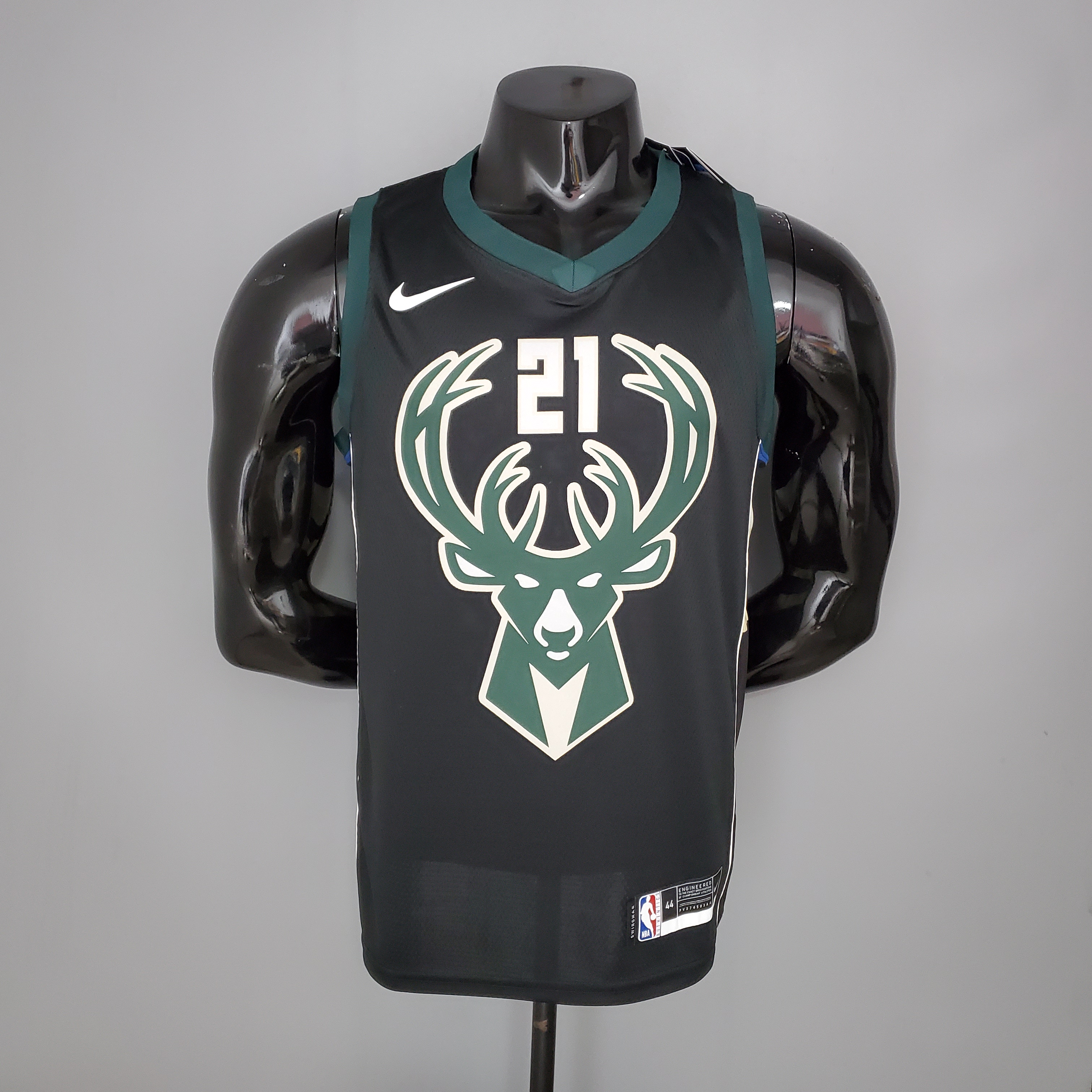 NBA Men Milwaukee Bucks Black #21 HOLIDAY Jersey High Quality Name and Number Print - leoleo123123