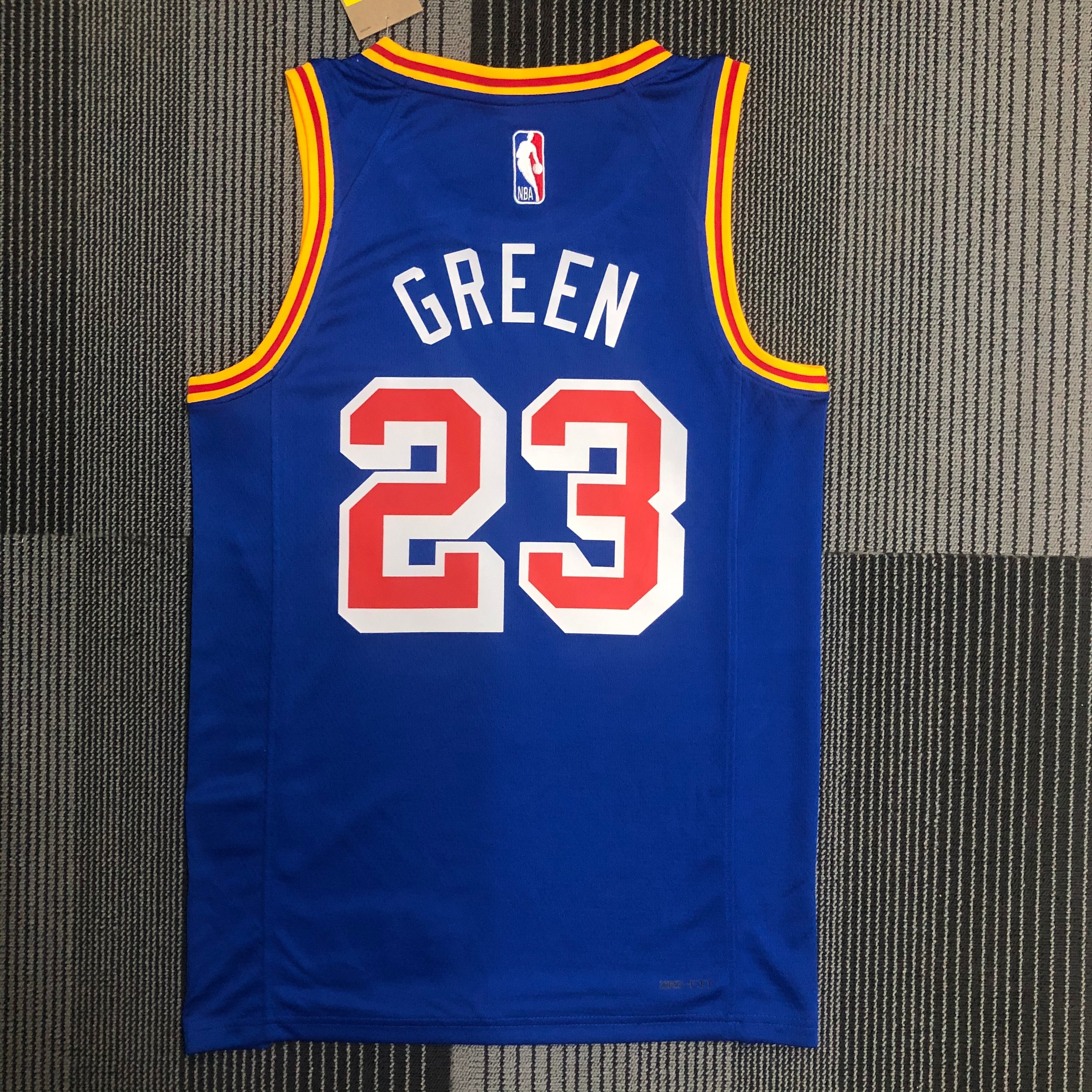 NBA Men Golden State Warriors Retro Blue #23 GREEN Jersey High Quality Name and Number Print - leoleo123123
