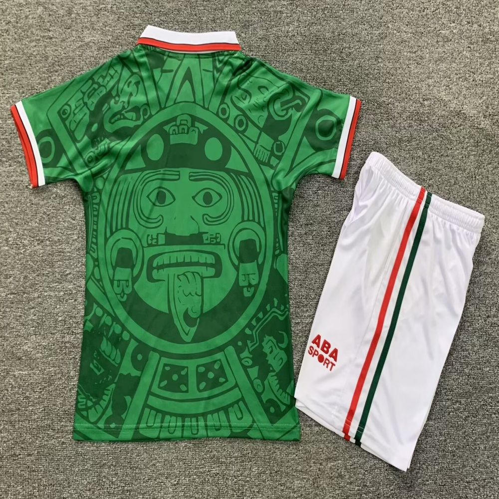 1998 Mexico Home Retro Kids Jersey - leoleo123123