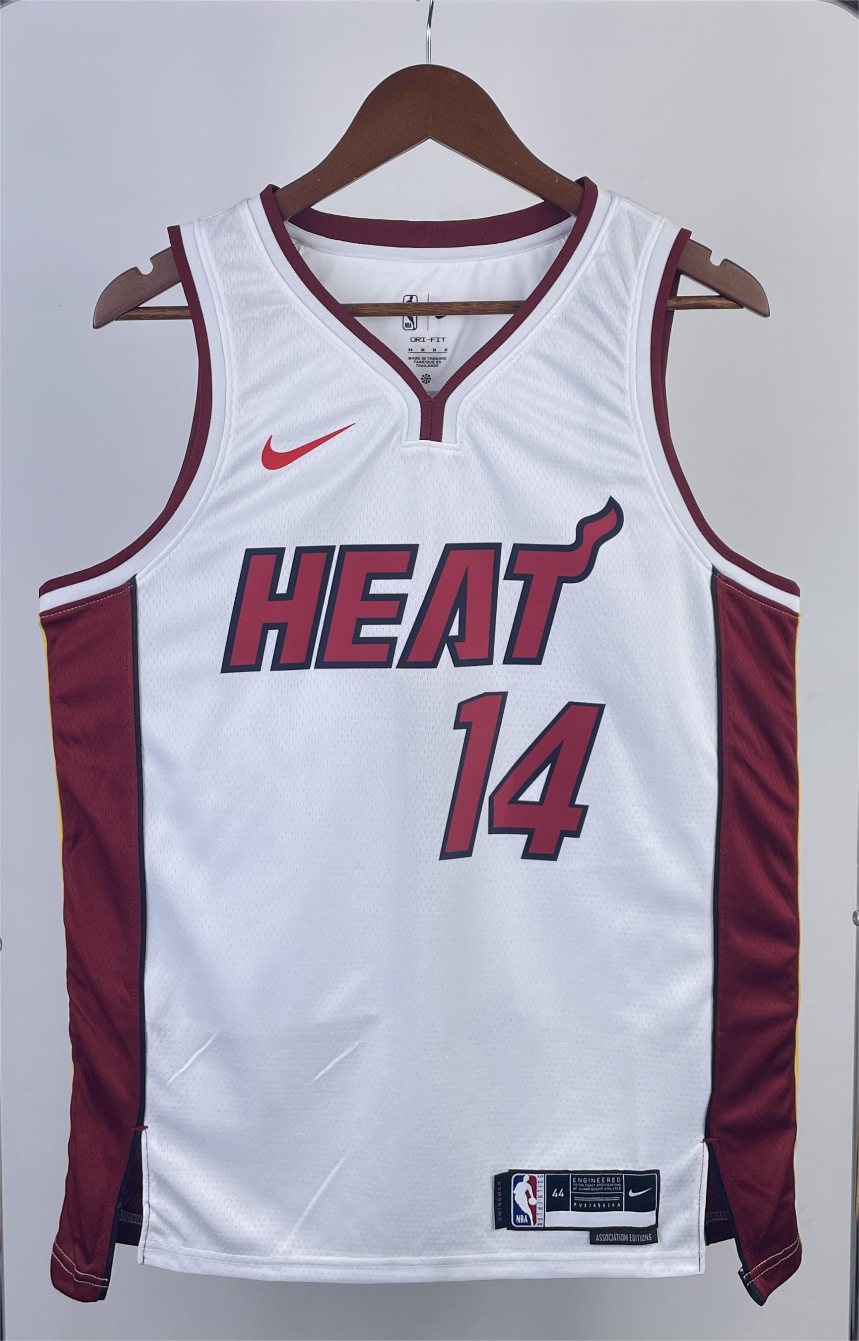 NBA Men Season 2023 Miami Heat White #14 HERRO Jersey High Quality Name and Number Print - leoleo123123