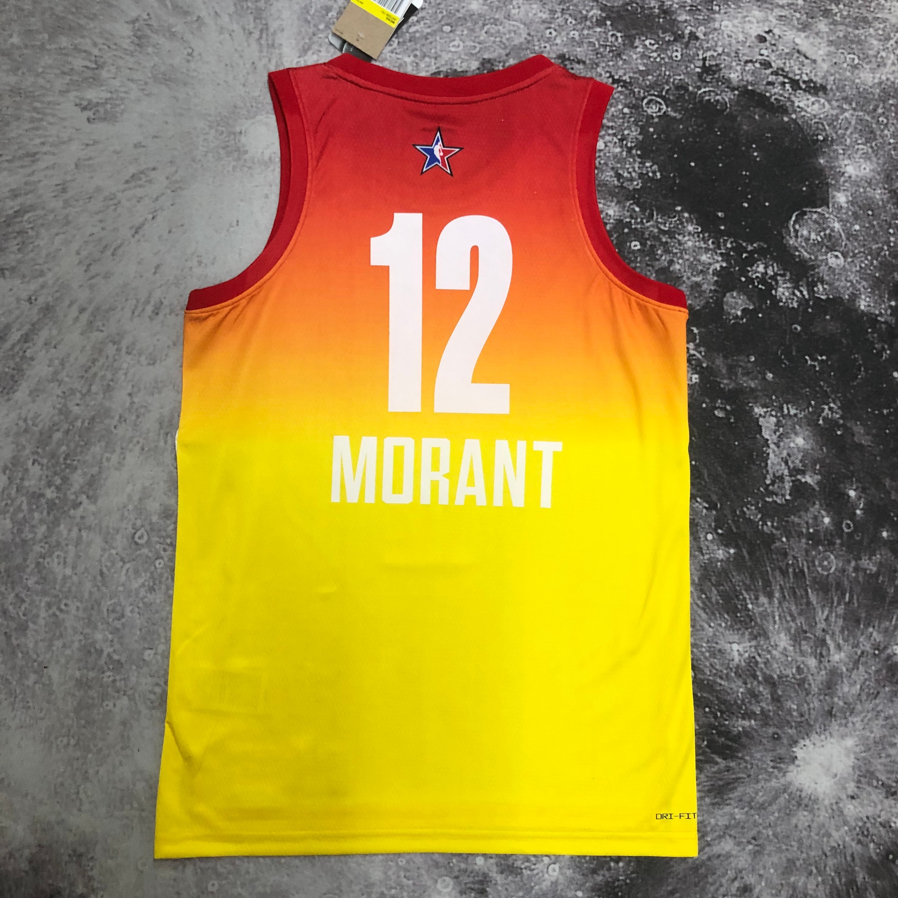 NBA Season 2023 Memphis Grizzlies Yellow All Star #12 MORANT Jersey High Quality Name and Number Print - leoleo123123