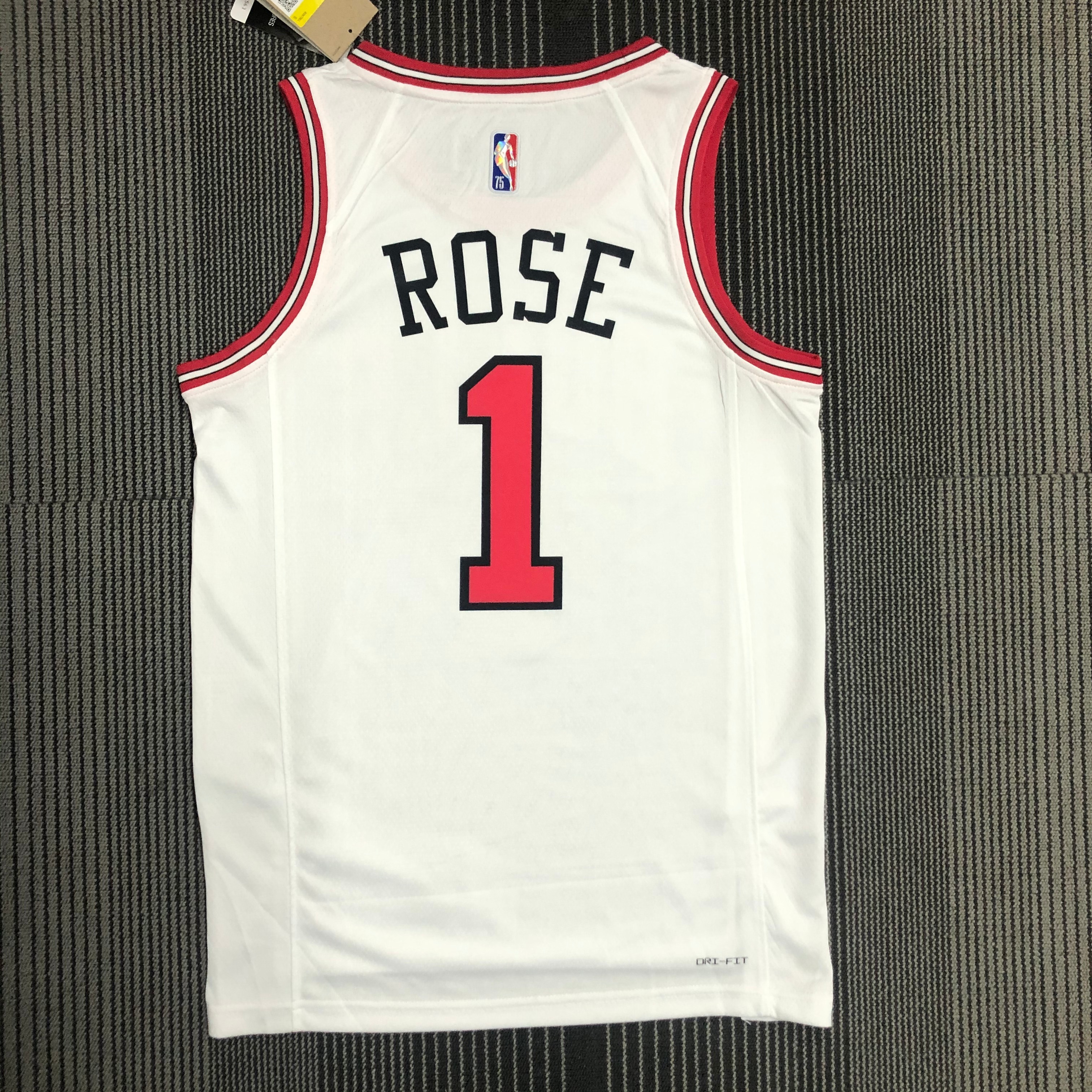 NBA Men 75th Anniversary Chicago Bulls White #1 ROSE Jersey High Quality Name and Number Print - leoleo123123