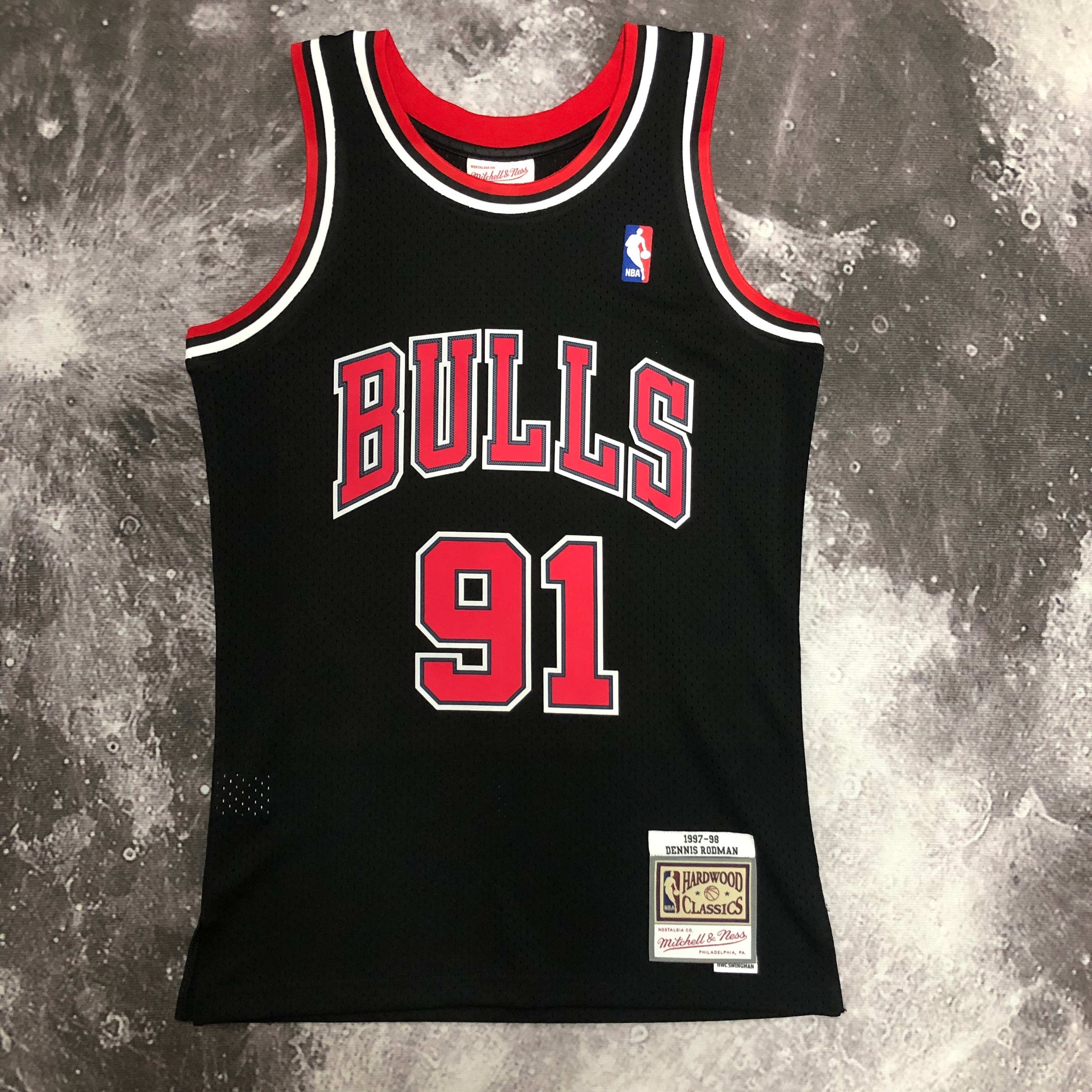 NBA Men Season 1998 Retro Chicago Bulls Black #91 RODMAN Jersey High Quality Name and Number Print - leoleo123123