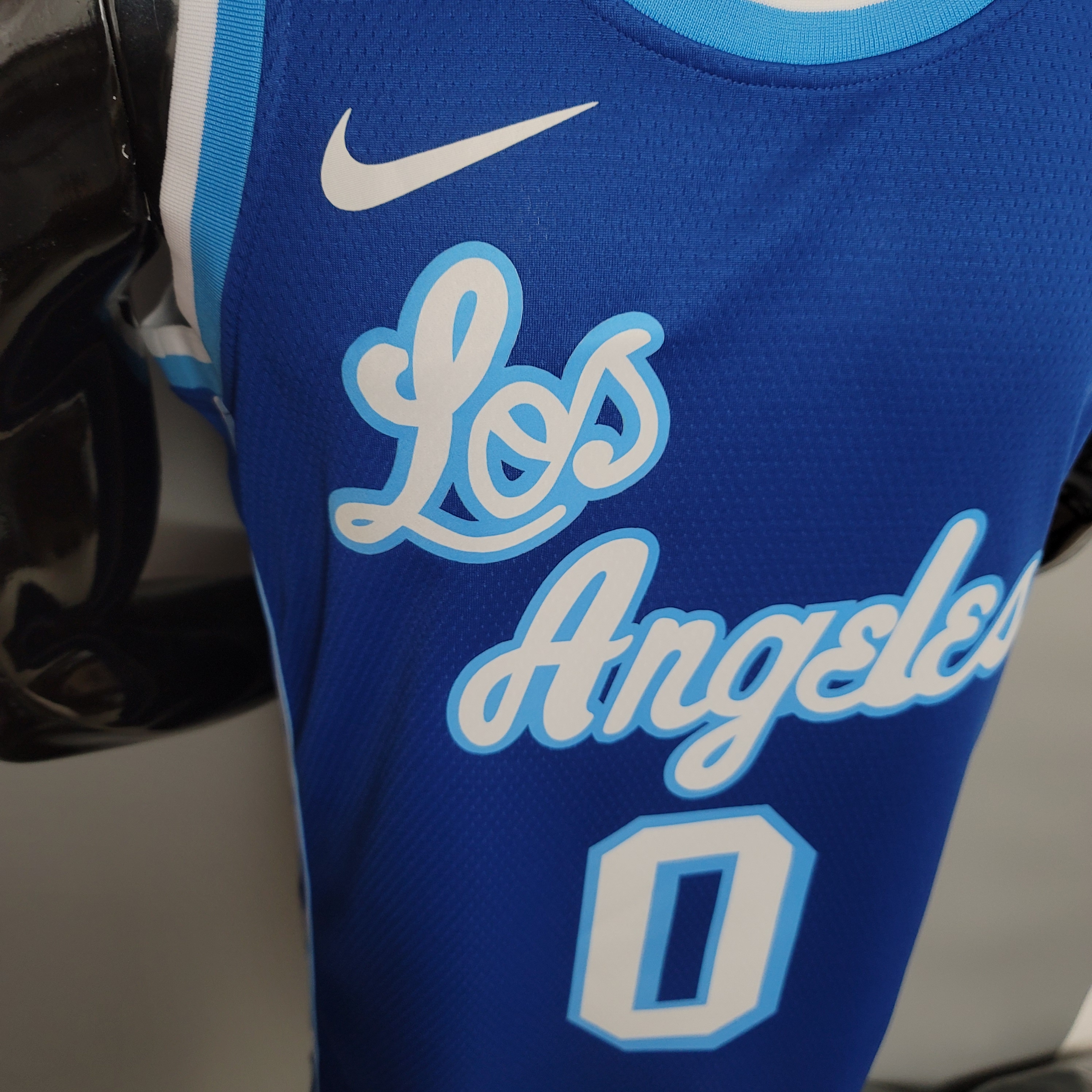 NBA Finals Men Los Angeles Lakers Retro in Latin #0 KUZMA Blue Round Neck Jersey High Quality Name and Number Print - leoleo123123