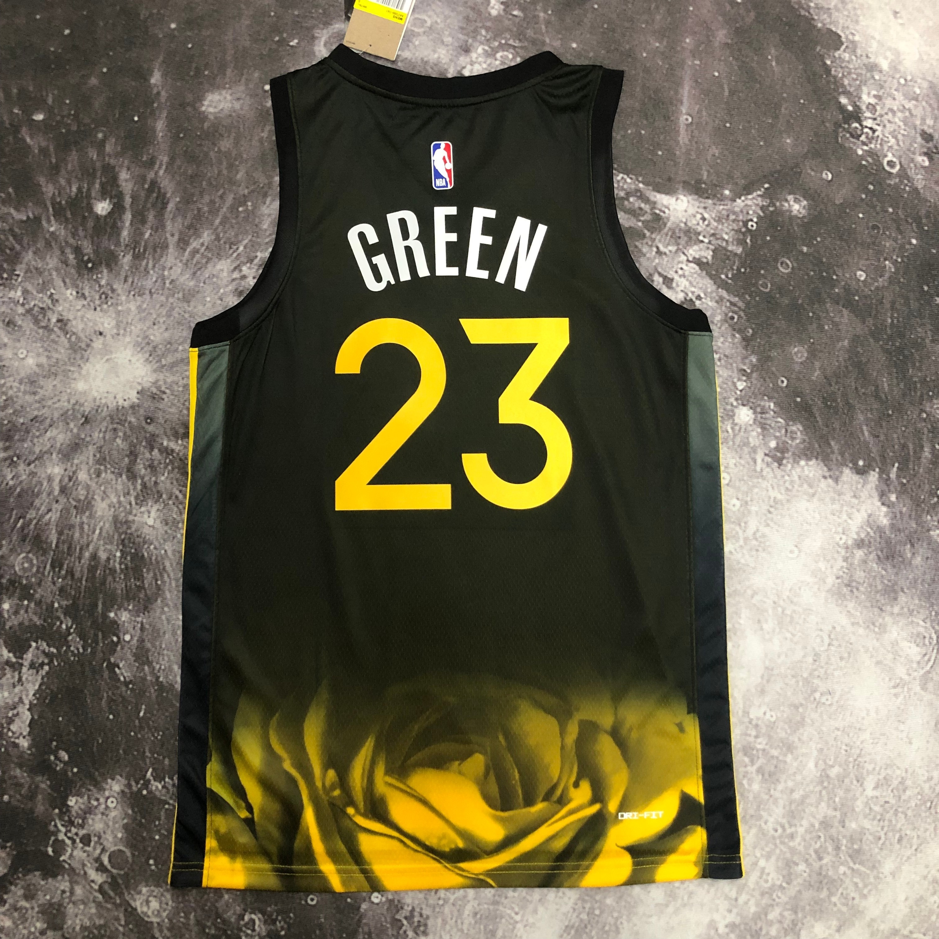 NBA Men Season 2023 Golden State Warriors Black #23 GREEN Jersey High Quality Name and Number Print - leoleo123123
