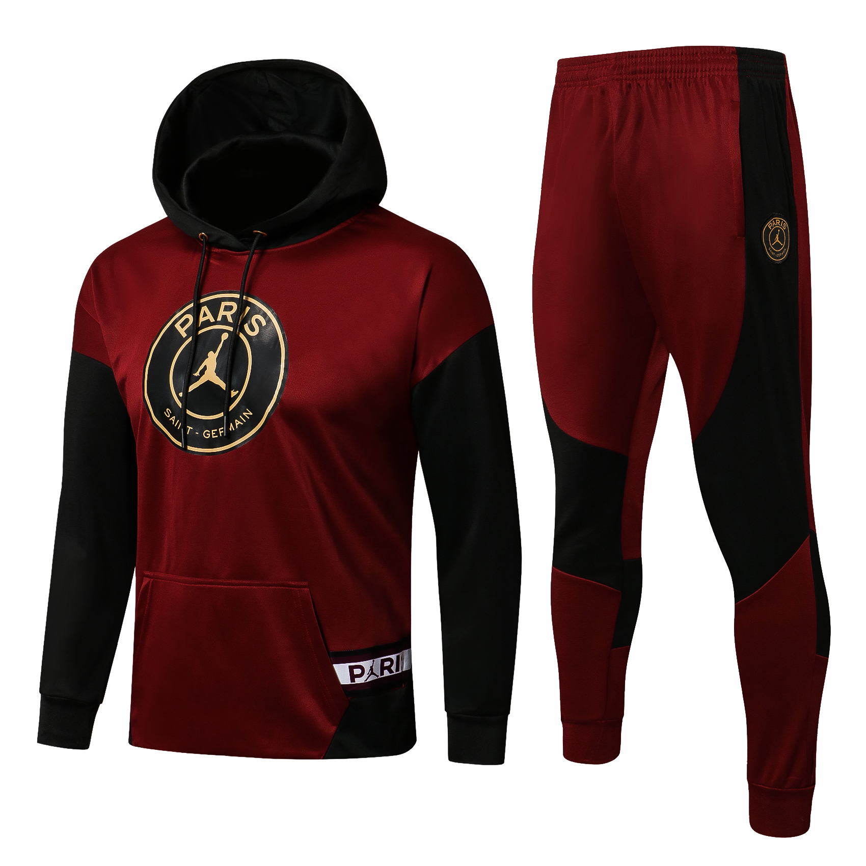 21-22 PSG Red Sweater Tracksuit with Black Cap Thai Quality - leoleo123123