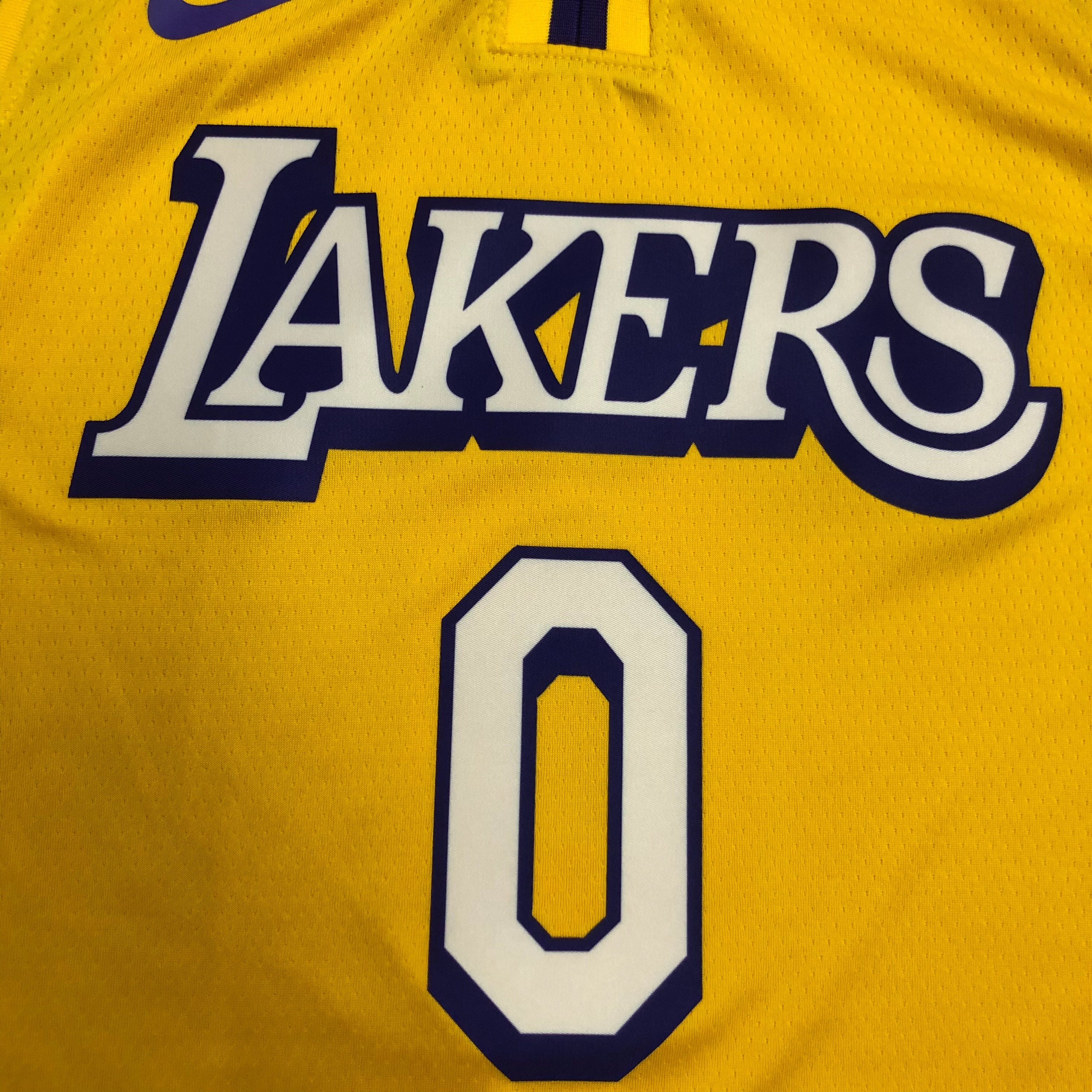 NBA Los Angeles Lakers 19-20 New Yellow #0 WESTBROOK Jersey High Quality Name and Number Print - leoleo123123