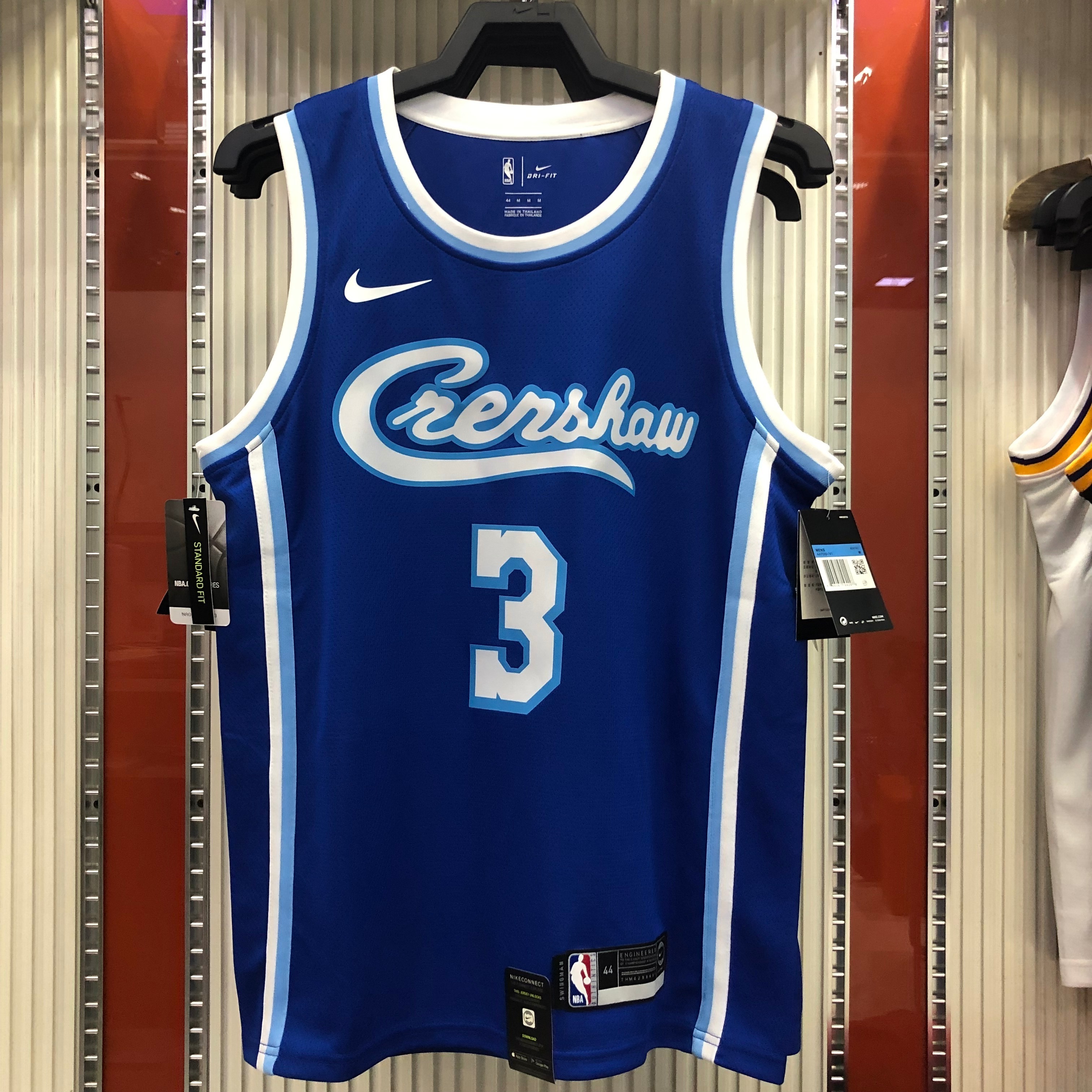 NBA Men Los Angeles Lakers Retro in Latin with Crenshaw #3 DAVIS Blue Round Neck Jersey High Quality Name and Number Print - leoleo123123