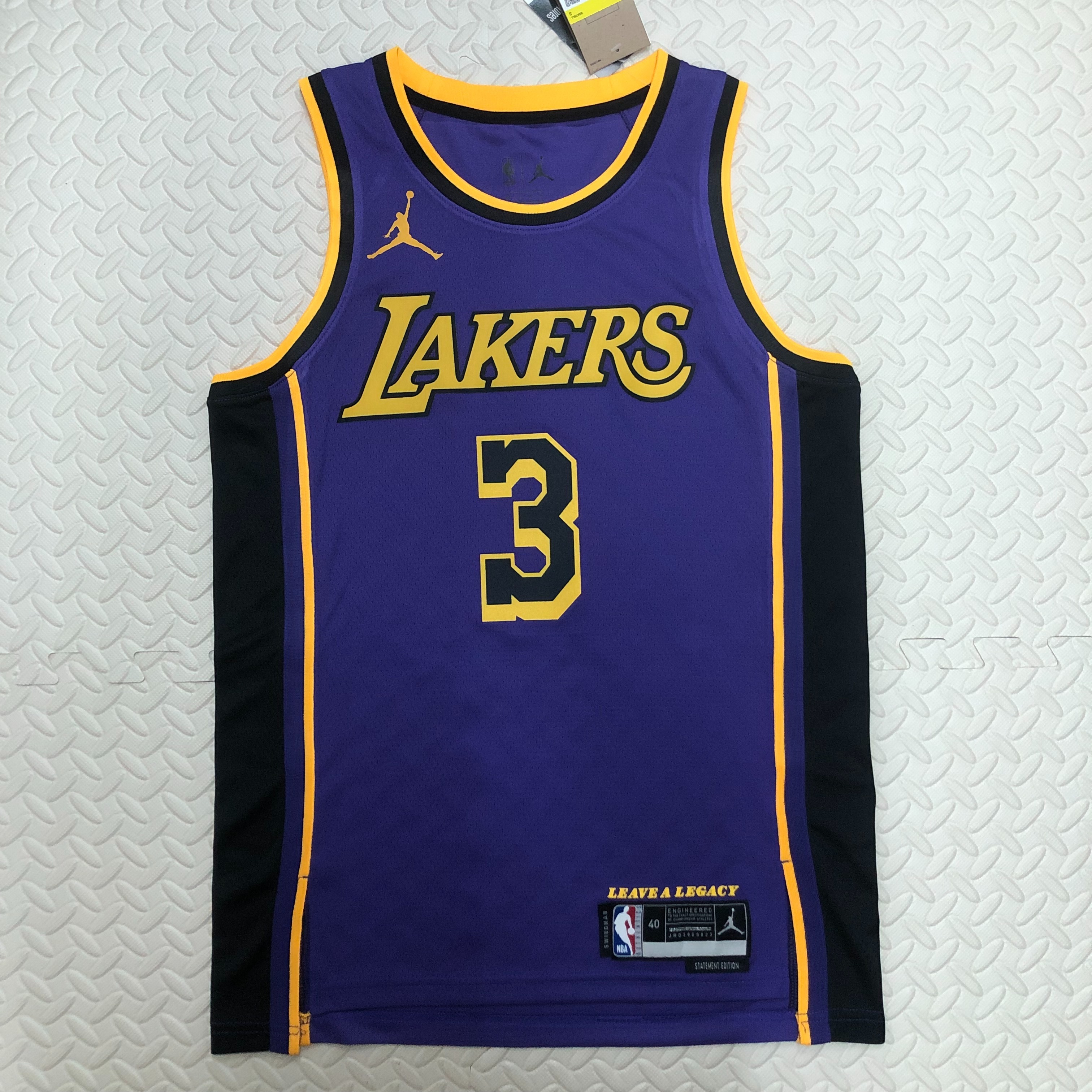 NBA Men Season 2023 Los Angeles Lakers Purple with Jordan Logo #3 DAVIS Jersey High Quality Name and Number Print - leoleo123123