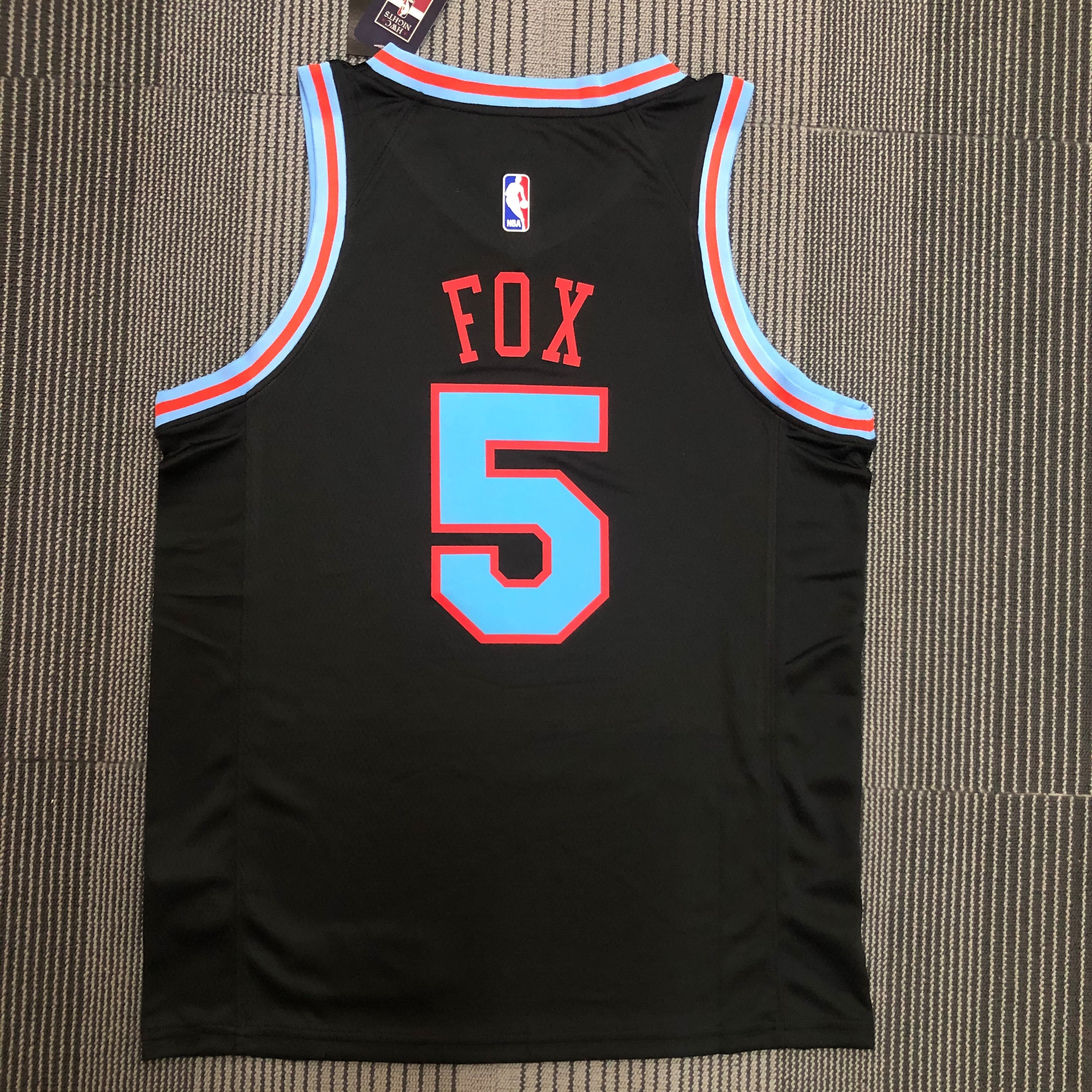 NBA Season 2021 Sacramento Kings Black #5 FOX Jersey High Quality Name and Number Print - leoleo123123