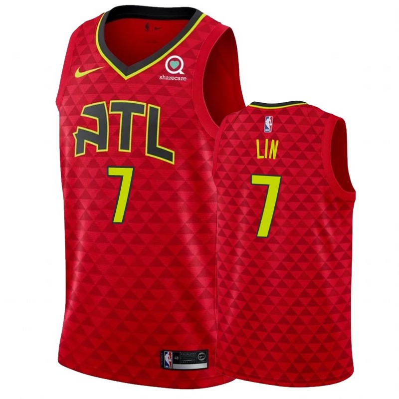 NBA Men Atlanta Hawks Red #7 LIN Jersey High Quality Name and Number Print - leoleo123123