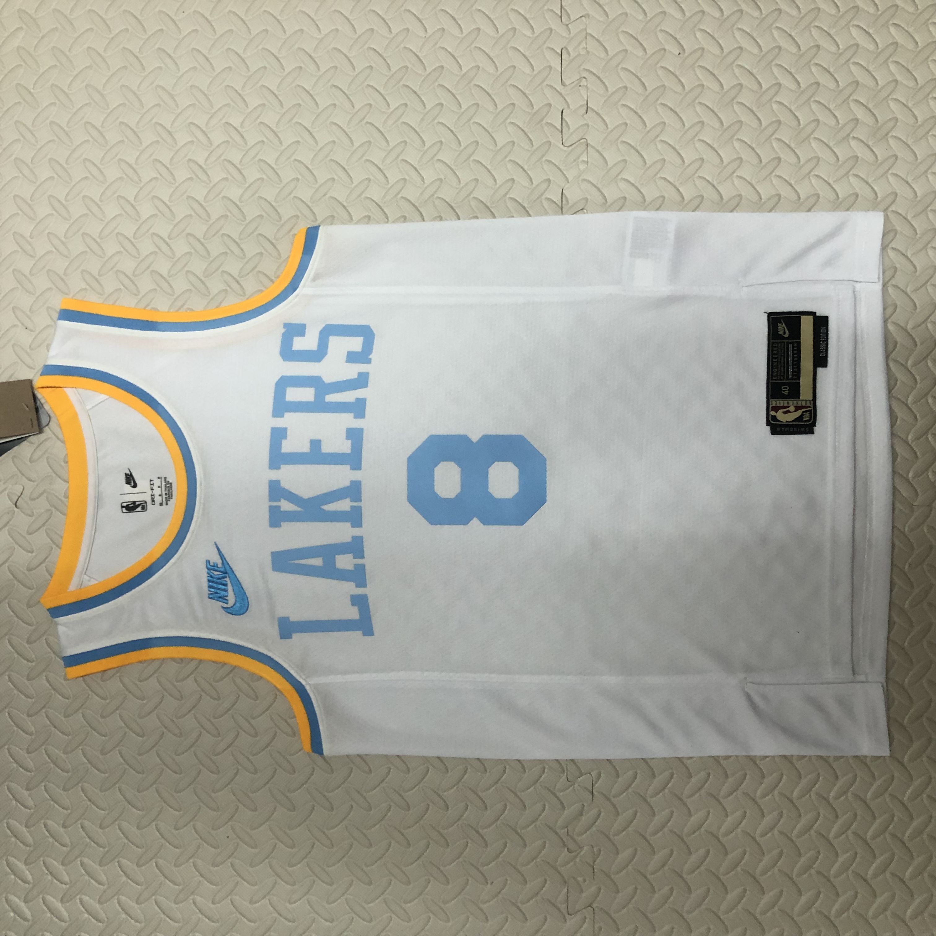 NBA Men Season 2023 Los Angeles Lakers White Retro Round Neck #8 BRYANT Jersey High Quality Name and Number Print - leoleo123123