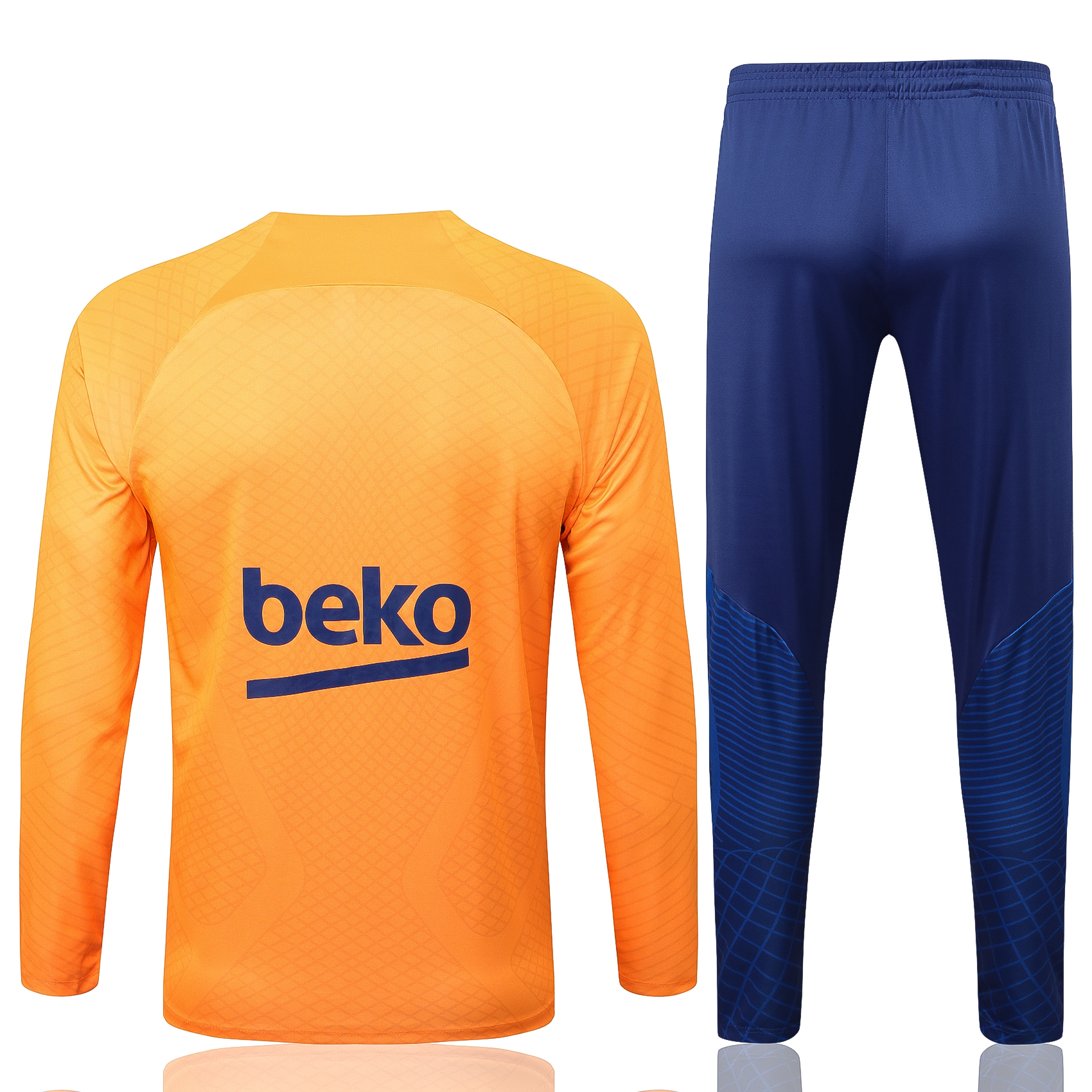 22-23 Barcelona Orange Sweater Tracksuit with Ink-jet Priting Thai Quality - leoleo123123