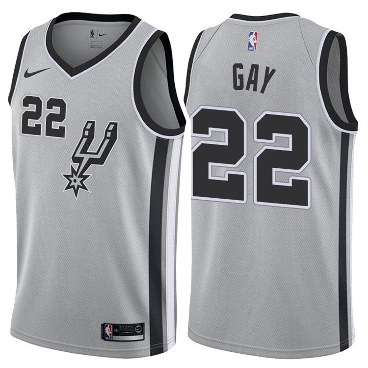 NBA Men San Antonio Spurs Grey #22 GAY Jersey High Quality Name and Number Print - leoleo123123