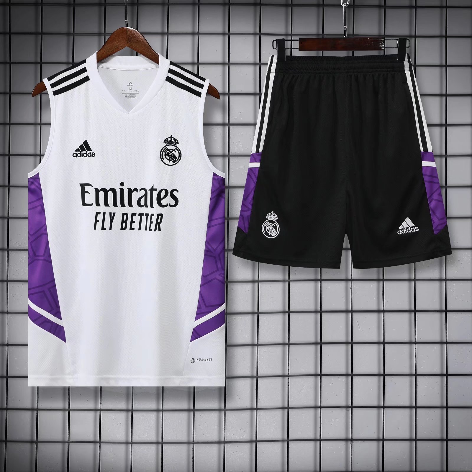 22/23 Real Madrid White Vest Training Set--Vest and Short Pant Training Tracksuit - leoleo123123