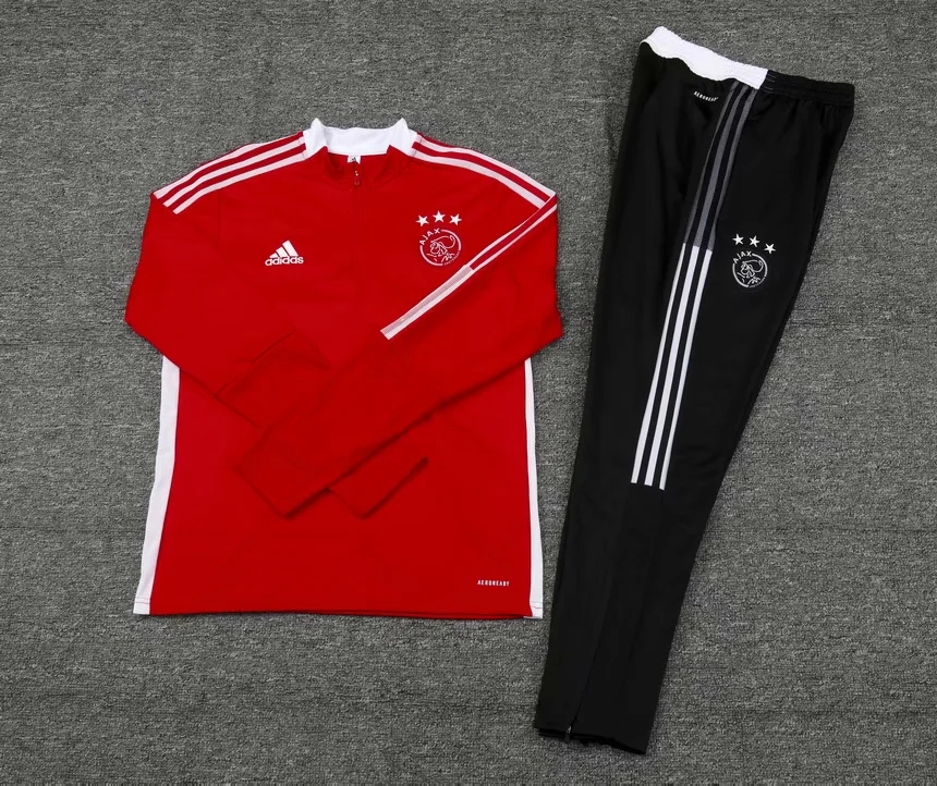 21-22 Ajax Red with Zipper Sweater Tracksuit Thai Quality - leoleo123123