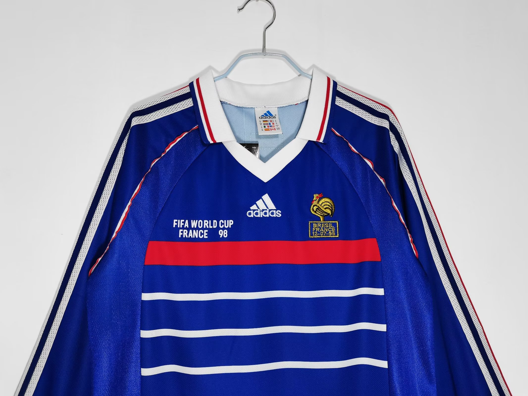 1998 France Home Retro Jersey Long Sleeve - leoleo123123