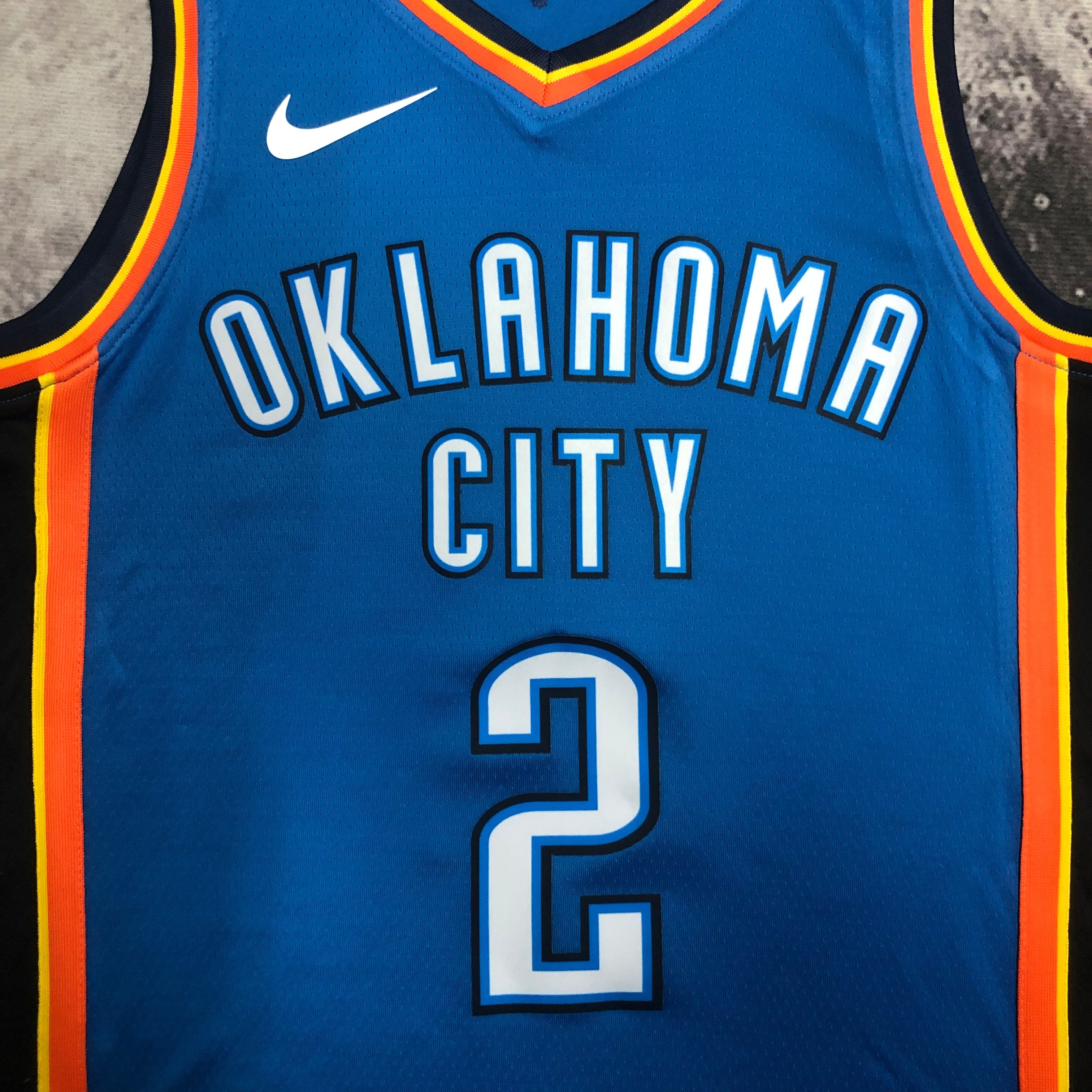 NBA Men Oklahoma City Thunder Blue #2 GILGEOUS-ALEXANDER Jersey High Quality Name and Number Print - leoleo123123